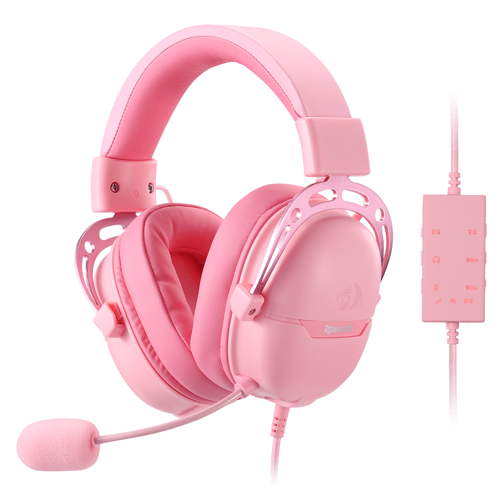 Redragon H376 Aurora Wired Gaming Headset, Virtual 7.1 Surround Sound, 40mm Drivers, in-line Control with EQ Mode, Over-Ear Headphones Works for PC/PS5/NS