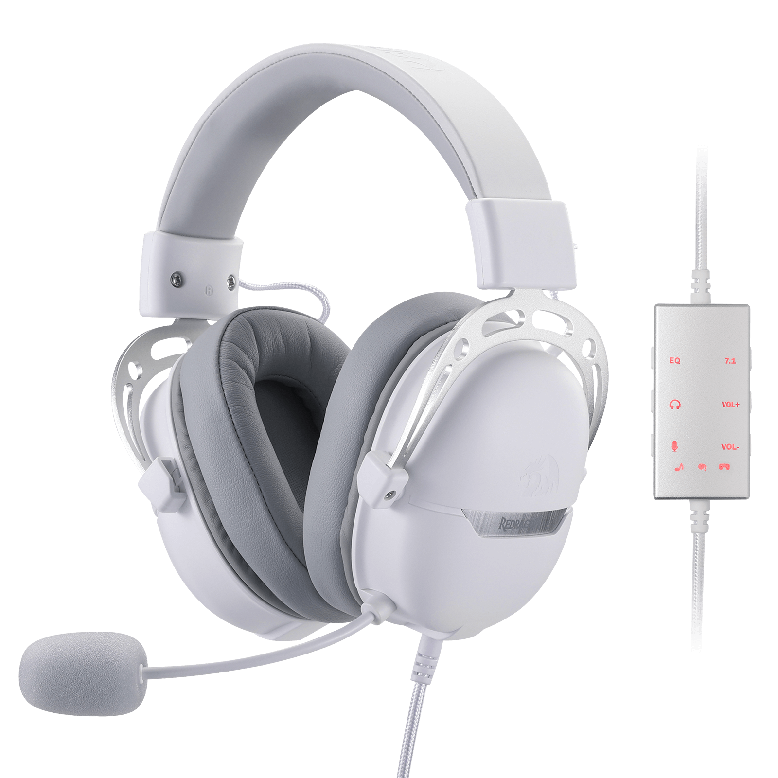 Redragon H376 Aurora Wired Gaming Headset, Virtual 7.1 Surround Sound, 40mm Drivers, in-line Control with EQ Mode, Over-Ear Headphones Works for PC/PS5/NS