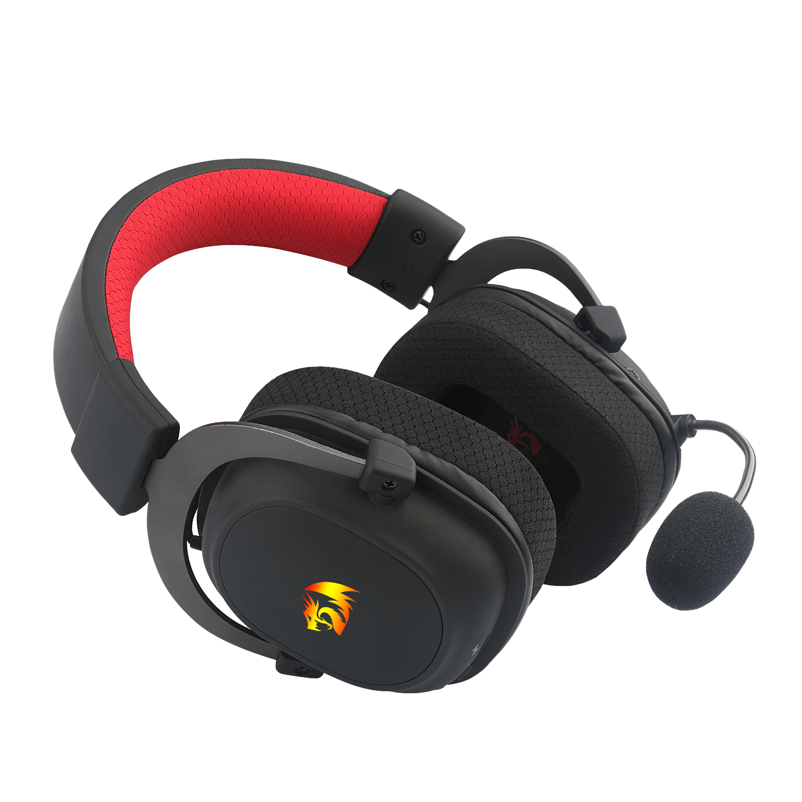 Set Kepala Permainan Wayarles RGB Redragon H510 Zeus-X - Bunyi Keliling 7.1 - Pemacu Audio 53MM dalam Pelapik Telinga Buih Memori dengan Penutup Fabrik Tahan Lama - Fon Kepala Pelbagai Platform - Berkuasa USB untuk PC/PS4/NS