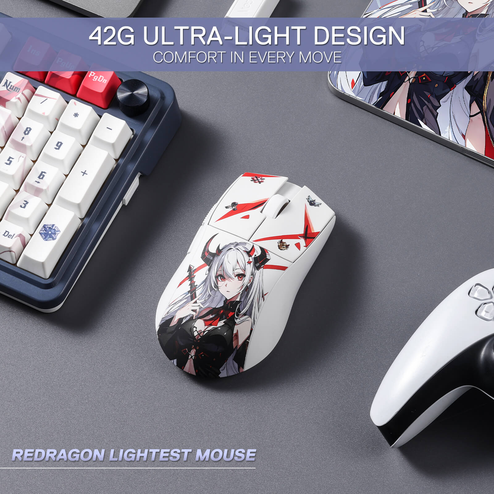 Tetikus Permainan Wayarles 3 Mod Redragon K1NG M916 PRO 1K Hz