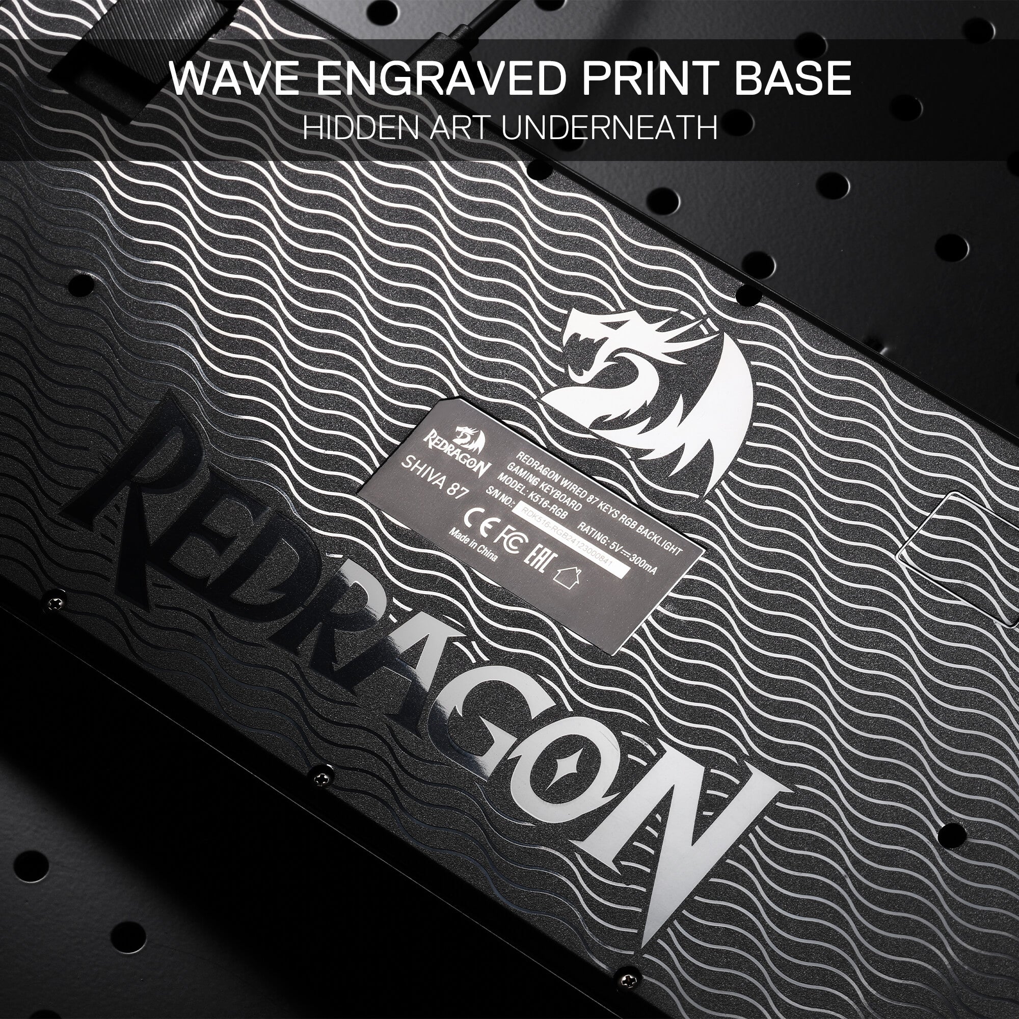 Redragon K516 Shiva TKL Wired RGB Membrane Gaming Keyboard, 87 Keys Mechanical-Feel Keyboard w/Smooth Linear Switch, On-Board Macro & Dedicated Multimedia Keys, 16.8M RGB Backlit, Software Supported