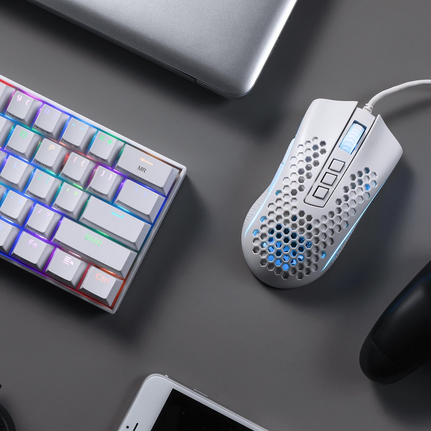 Papan Kekunci Mekanikal Tanpa Wayar RGB 60% Redragon K530 Berkas Tetikus Permainan RGB Ringan M808