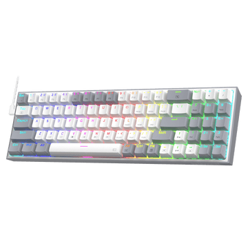 Papan Kekunci Permainan RGB Berwayar Redragon K628 Pollux 75%, Papan Kekunci Mekanikal Padat Boleh Tukar Panas 78 Kekunci dengan Soket Tukar Panas 100%, PCB Lekap Plat Mod Bebas & Kekunci Anak Panah dan Numpad Khusus, Suis Merah