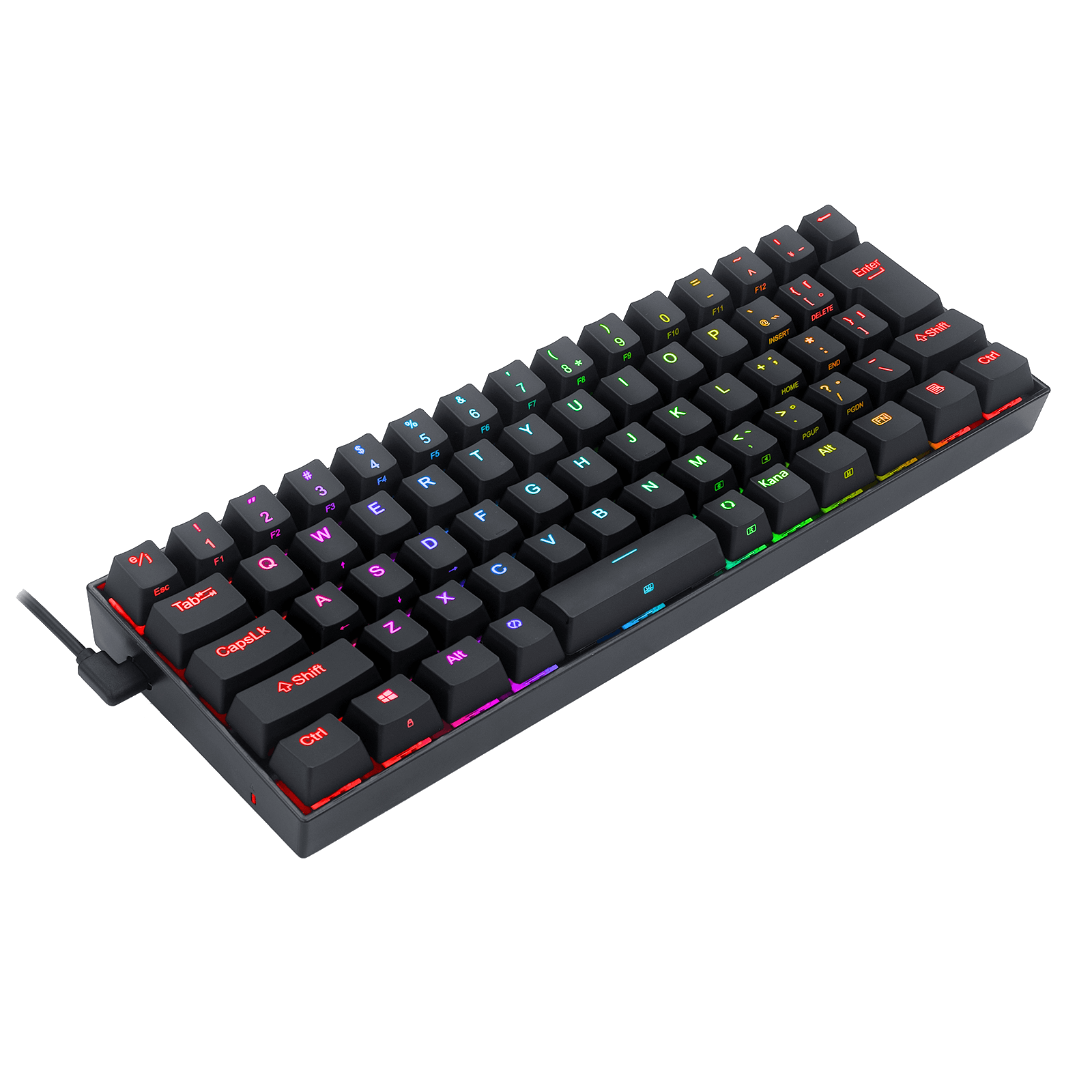 Papan kekunci mekanikal berwayar 66 kekunci mudah alih Redragon K630RGB-JPTI susun atur Jepun