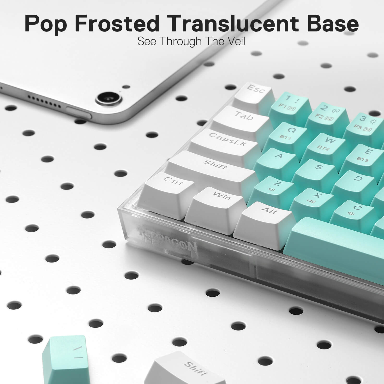 Papan Kekunci Permainan RGB Wayarles 3 Mod 65% Redragon K631 PRO WT, Papan Kekunci Mekanikal Padat Boleh Tukar Panas 68 Kekunci dengan Soket PCB Bebas Mod Boleh Tukar Panas & Papan Lut Sinar, Suis Linear Senyap Tersuai