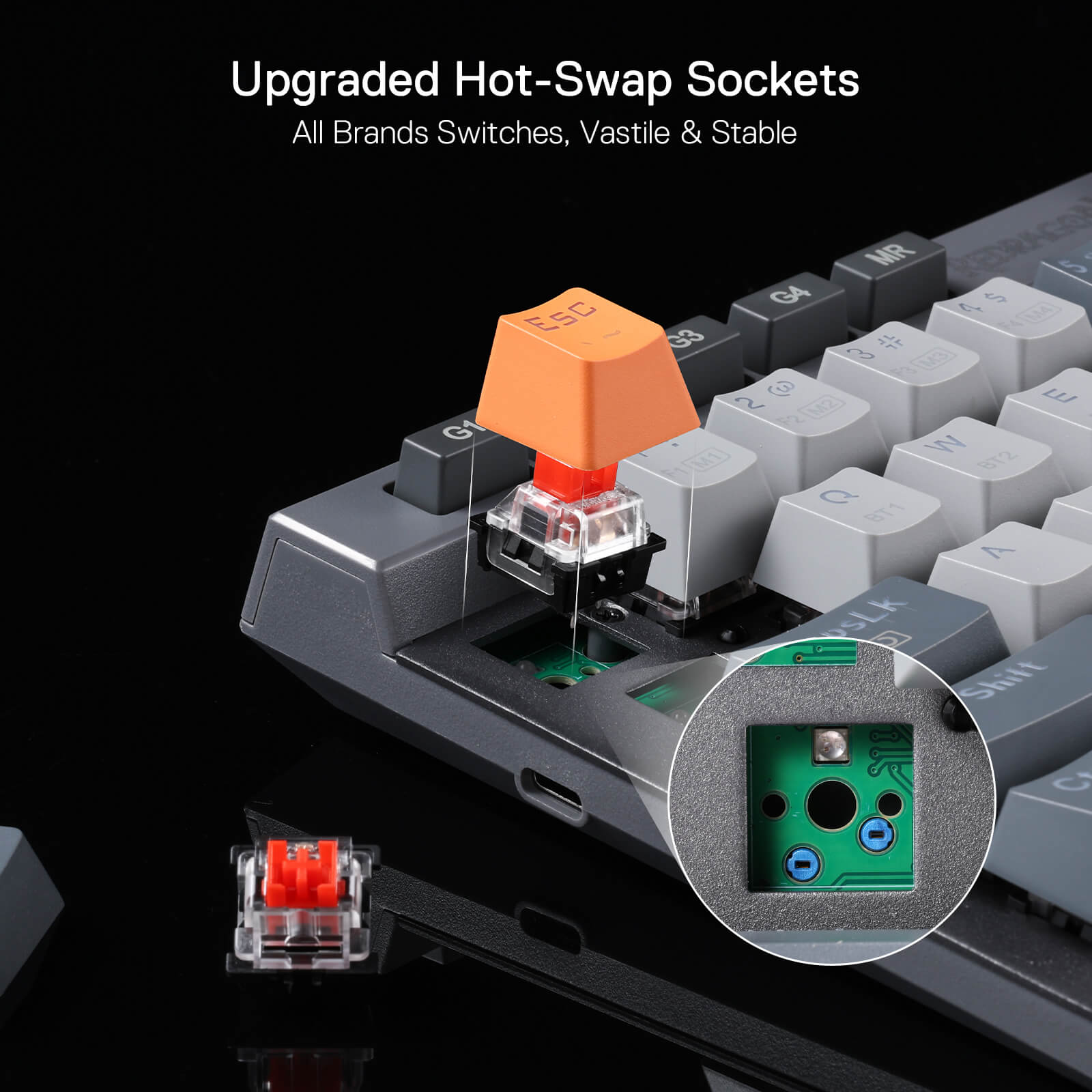 Redragon TRARIC K634 PRO 60% 3-Mode Wireless RGB Gaming Keyboard