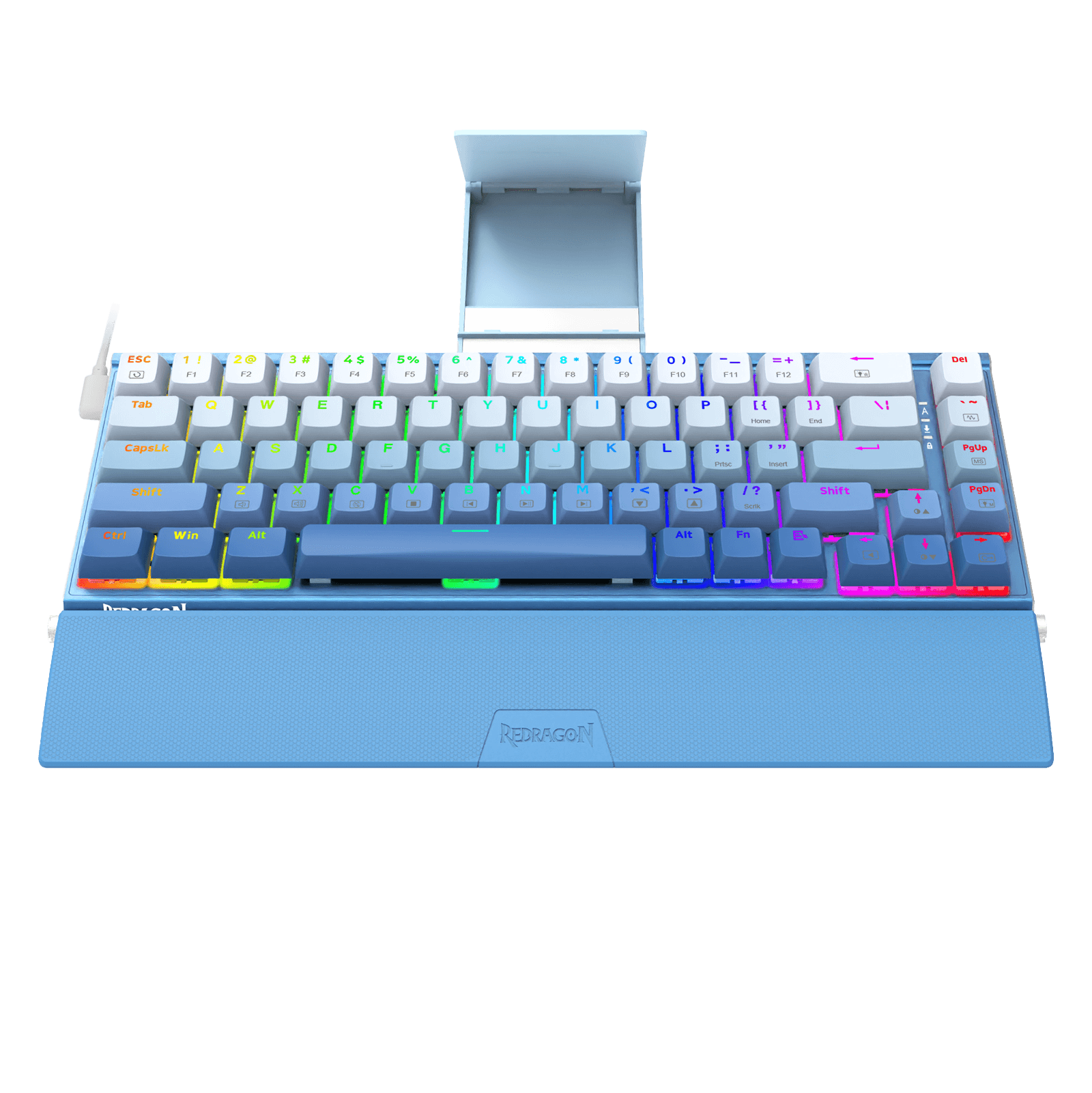 Papan Kekunci Mekanikal RGB Aluminium Redragon K641 SHACO PRO 60%, Papan Kekunci Permainan Padat 3 Mod Bluetooth/2.4Ghz/Berwayar 68 Kekunci dengan Kaki Telefon Boleh Tanggal/Penutup Kekunci Bergradien/Soket Tukar Panas Dinaik Taraf