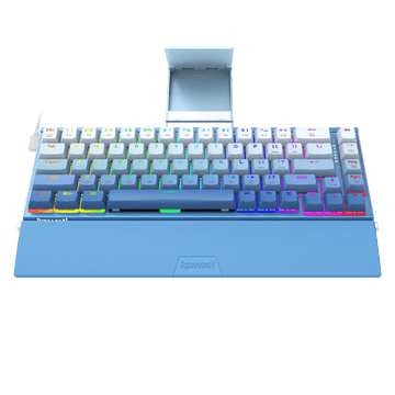 Papan Kekunci Mekanikal RGB Aluminium Redragon K641 SHACO PRO 60%, Papan Kekunci Permainan Padat 3 Mod Bluetooth/2.4Ghz/Berwayar 68 Kekunci dengan Kaki Telefon Boleh Tanggal/Penutup Kekunci Bergradien/Soket Tukar Panas Dinaik Taraf