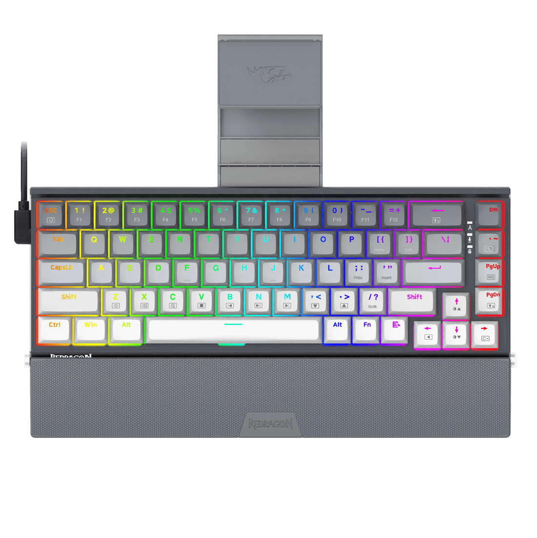 Papan Kekunci Mekanikal RGB Aluminium Redragon K641 SHACO PRO 60%, Papan Kekunci Permainan Padat 3 Mod Bluetooth/2.4Ghz/Berwayar 68 Kekunci dengan Kaki Telefon Boleh Tanggal/Penutup Kekunci Bergradien/Soket Tukar Panas Dinaik Taraf