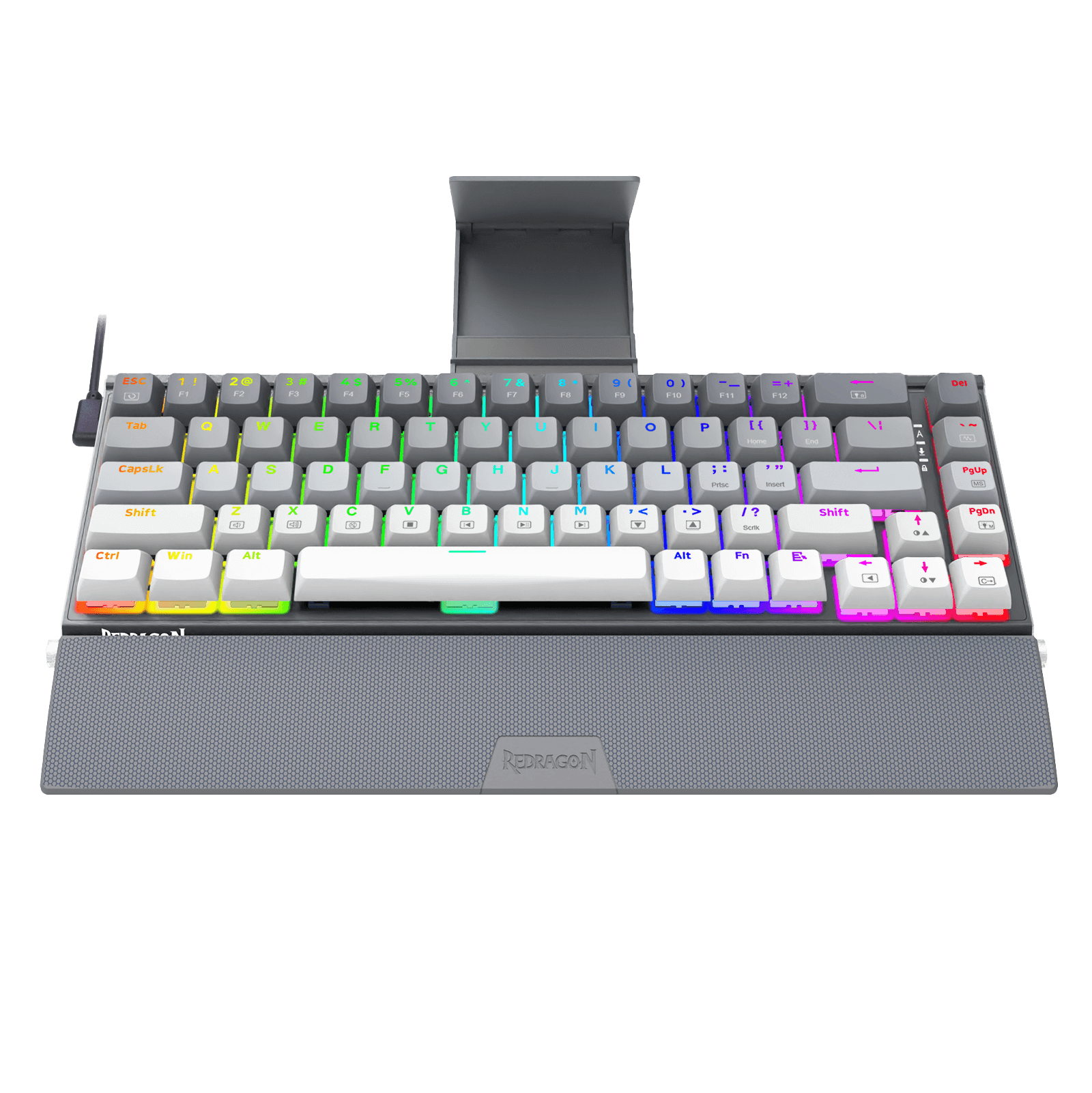 Papan Kekunci Mekanikal RGB Aluminium Redragon K641 SHACO PRO 60%, Papan Kekunci Permainan Padat 3 Mod Bluetooth/2.4Ghz/Berwayar 68 Kekunci dengan Kaki Telefon Boleh Tanggal/Penutup Kekunci Bergradien/Soket Tukar Panas Dinaik Taraf