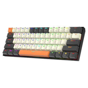 Papan Kekunci Permainan RGB Wayarles 3-Mod 65% Redragon K644 SE, Papan Kekunci Mekanikal Padat Boleh Tukar Panas 61 Kekunci dengan Soket PCB Boleh Tukar Panas yang Dinaik Taraf & Saiz 1.2X Lebih Besar yang Kreatif, Suis Linear Merah Senyap