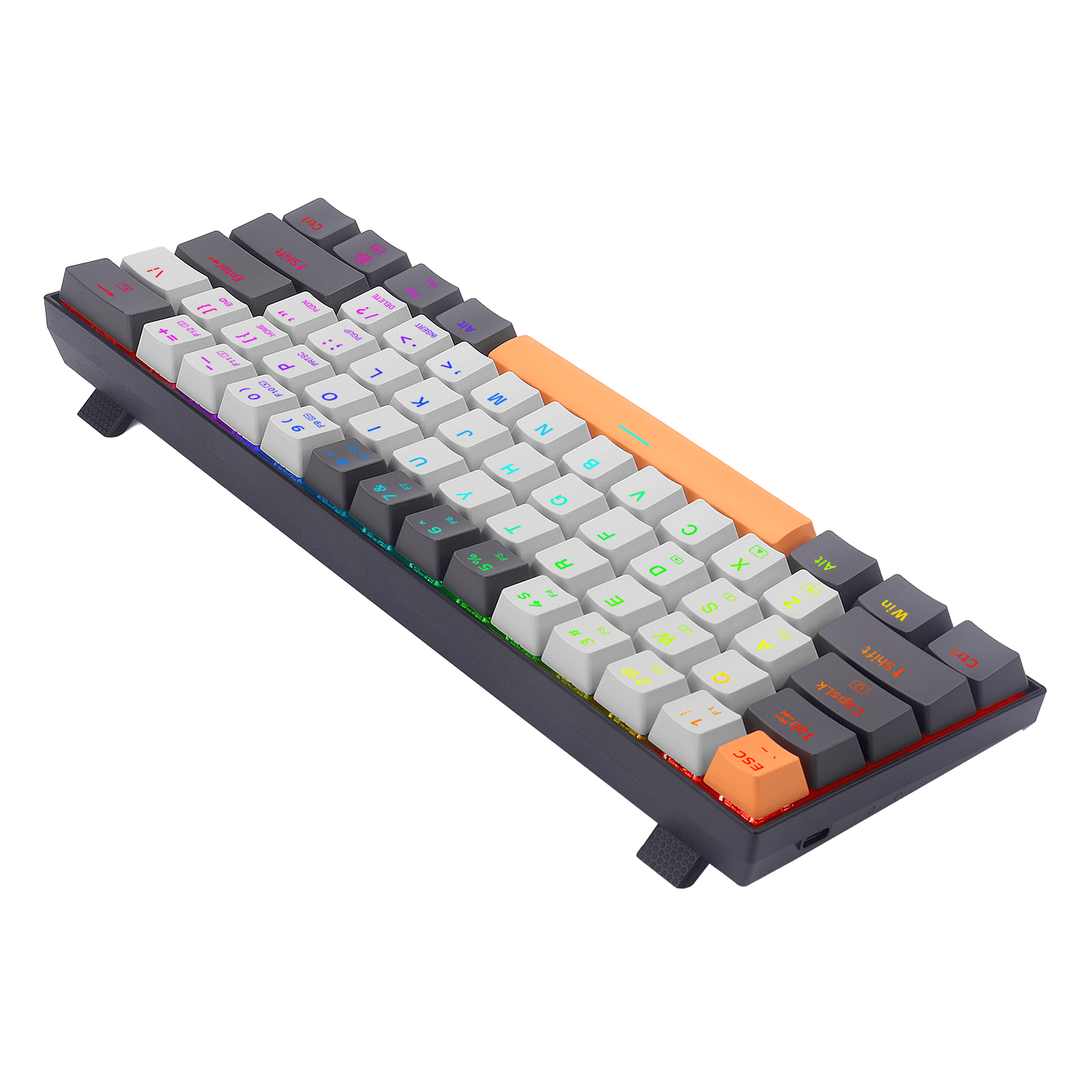 Papan Kekunci Gaming RGB Berwayar Redragon K644 SE 65%, Papan Kekunci Mekanikal Padat Boleh Tukar Panas 61 Kekunci dengan Soket PCB Tukar Panas yang Dinaik Taraf & Saiz 1.2X Lebih Besar Kreatif, Suis Linear Merah Senyap