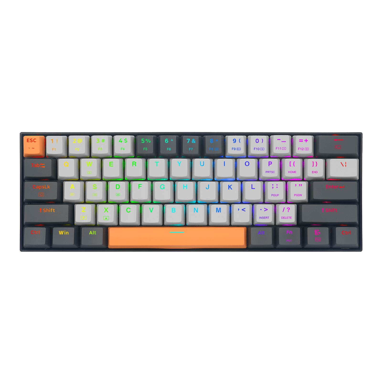 Papan Kekunci Gaming RGB Berwayar Redragon K644 SE 65%, Papan Kekunci Mekanikal Padat Boleh Tukar Panas 61 Kekunci dengan Soket PCB Tukar Panas yang Dinaik Taraf & Saiz 1.2X Lebih Besar Kreatif, Suis Linear Merah Senyap