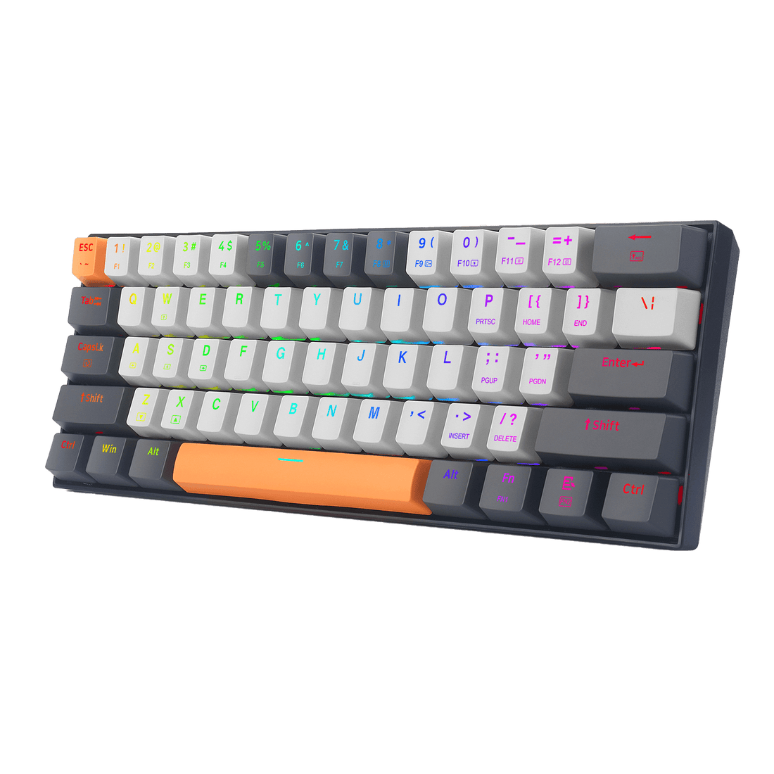 Papan Kekunci Gaming RGB Berwayar Redragon K644 SE 65%, Papan Kekunci Mekanikal Padat Boleh Tukar Panas 61 Kekunci dengan Soket PCB Tukar Panas yang Dinaik Taraf & Saiz 1.2X Lebih Besar Kreatif, Suis Linear Merah Senyap