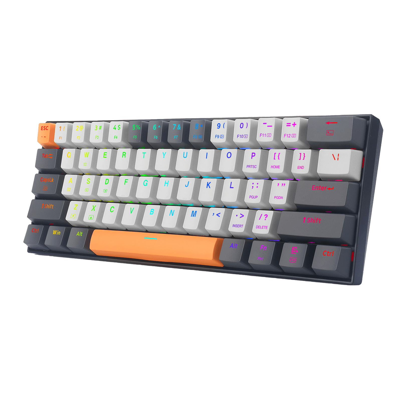 Papan Kekunci Gaming RGB Berwayar Redragon K644 SE 65%, Papan Kekunci Mekanikal Padat Boleh Tukar Panas 61 Kekunci dengan Soket PCB Tukar Panas yang Dinaik Taraf & Saiz 1.2X Lebih Besar Kreatif, Suis Linear Merah Senyap
