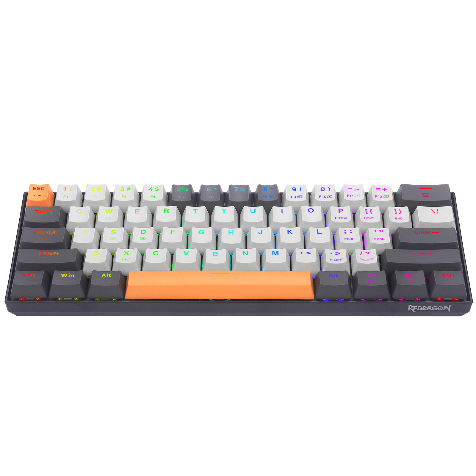Papan Kekunci Gaming RGB Berwayar Redragon K644 SE 65%, Papan Kekunci Mekanikal Padat Boleh Tukar Panas 61 Kekunci dengan Soket PCB Tukar Panas yang Dinaik Taraf & Saiz 1.2X Lebih Besar Kreatif, Suis Linear Merah Senyap