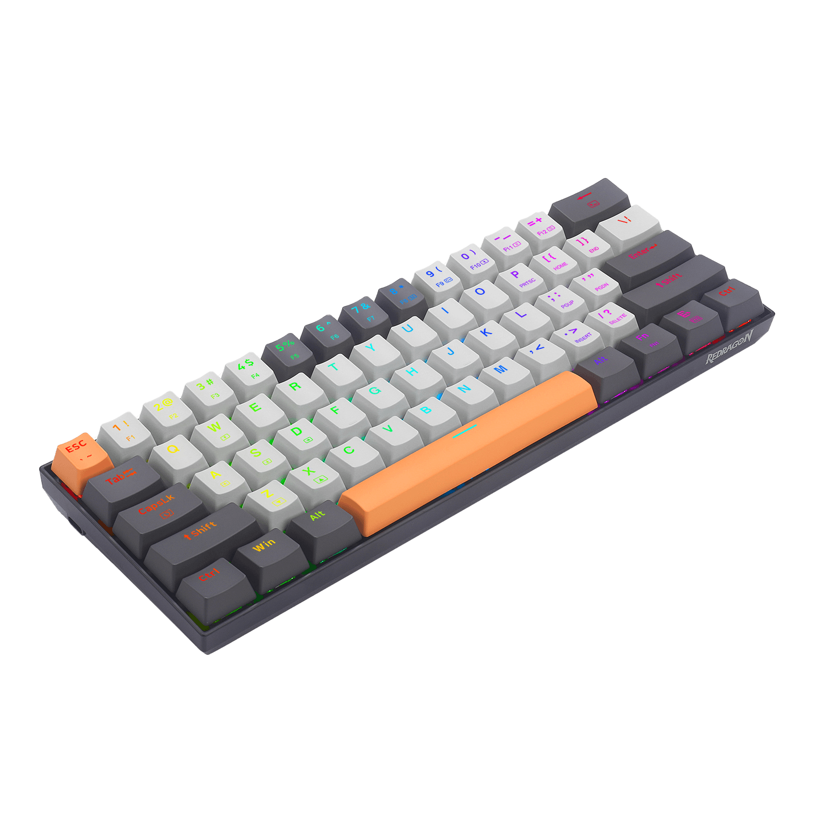 Papan Kekunci Gaming RGB Berwayar Redragon K644 SE 65%, Papan Kekunci Mekanikal Padat Boleh Tukar Panas 61 Kekunci dengan Soket PCB Tukar Panas yang Dinaik Taraf & Saiz 1.2X Lebih Besar Kreatif, Suis Linear Merah Senyap