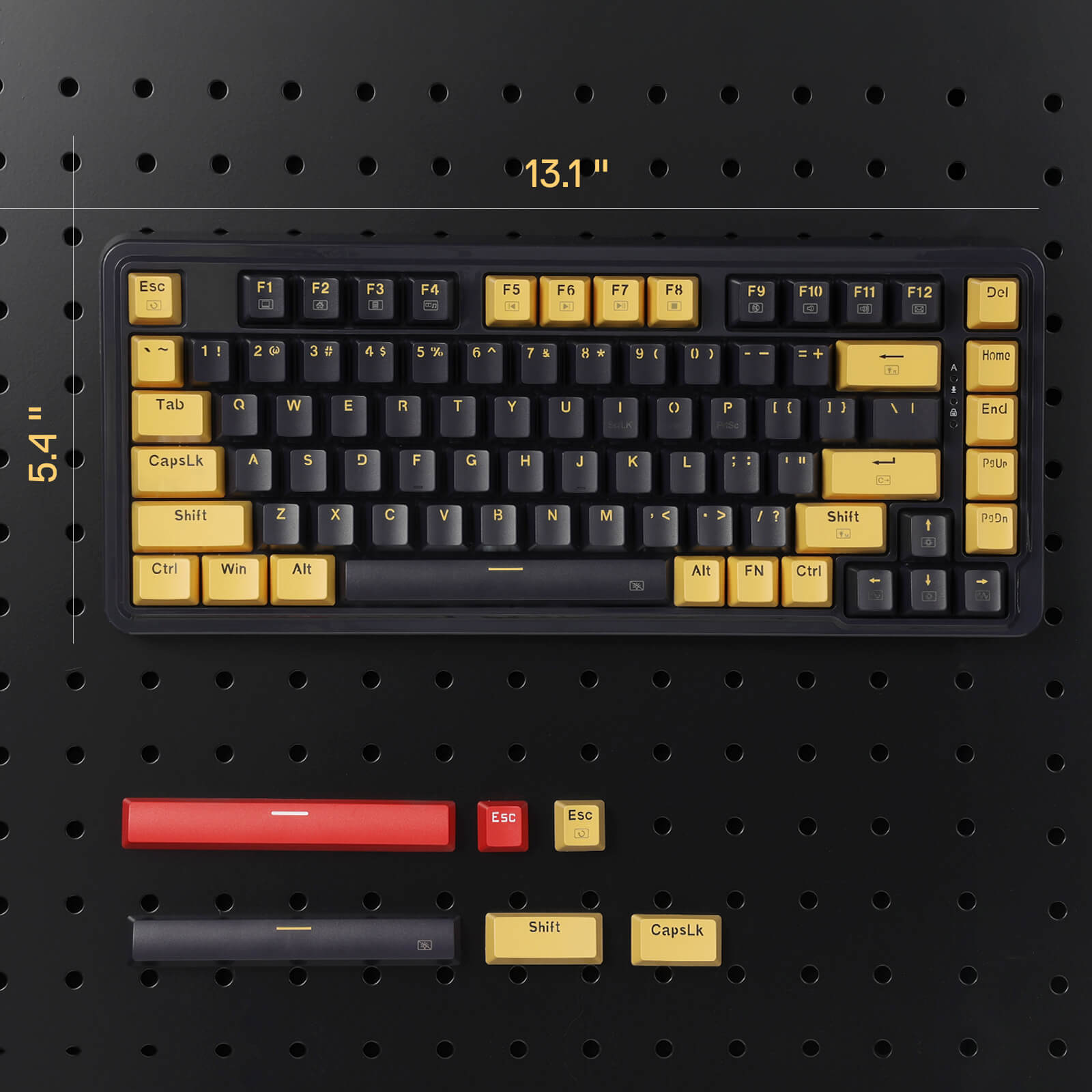 Papan Kekunci Permainan RGB Gasket Berwayar 78% Redragon K649, Reka Letak 82 Kekunci Papan Kekunci Mekanikal Padat Boleh Tukar Panas dengan Soket Boleh Tukar Panas, Buih Penyerap Bunyi, Suis Linear Kustom Senyap