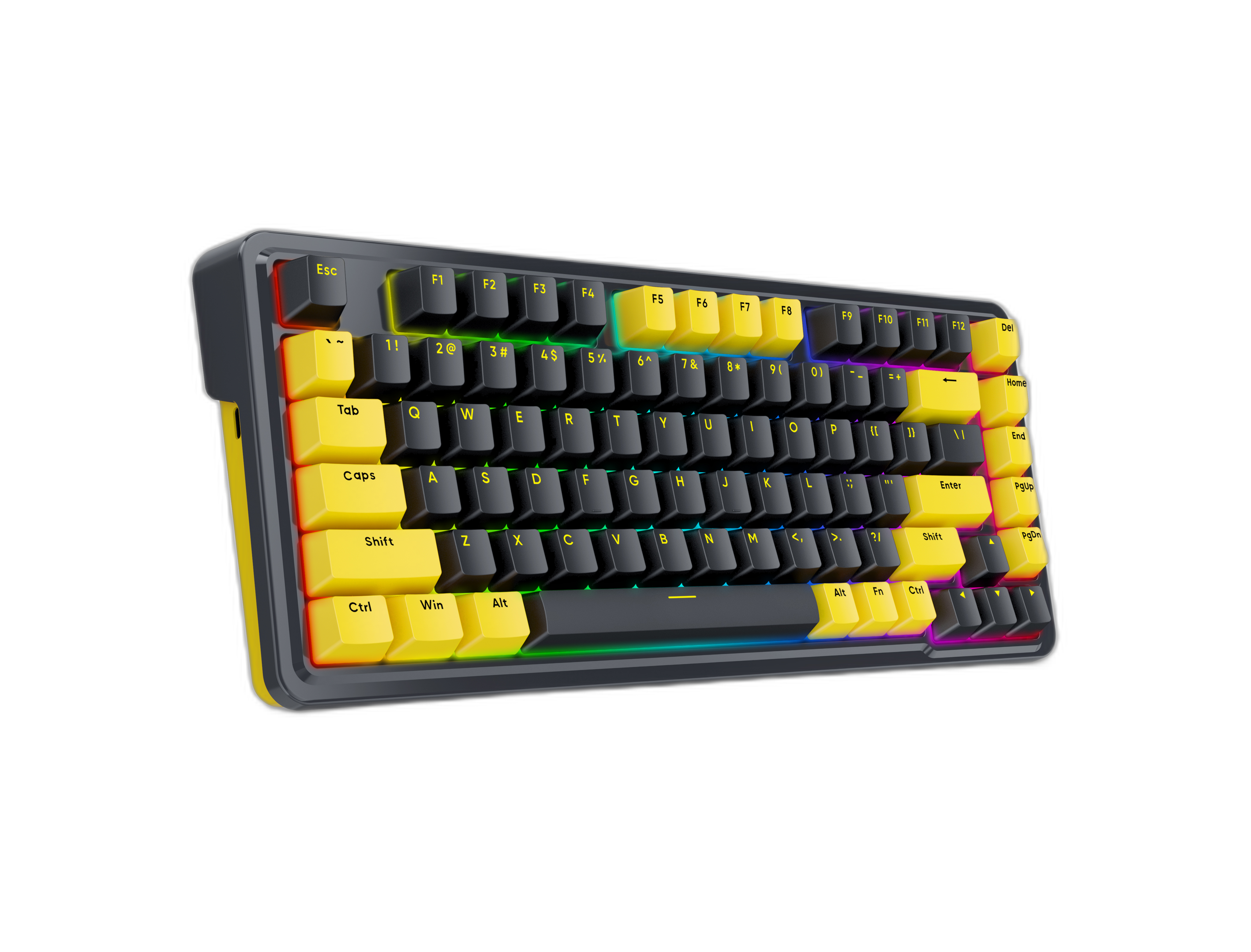 Papan Kekunci Permainan RGB Gasket Berwayar 78% Redragon K649, Reka Letak 82 Kekunci Papan Kekunci Mekanikal Padat Boleh Tukar Panas dengan Soket Boleh Tukar Panas, Buih Penyerap Bunyi, Suis Linear Kustom Senyap