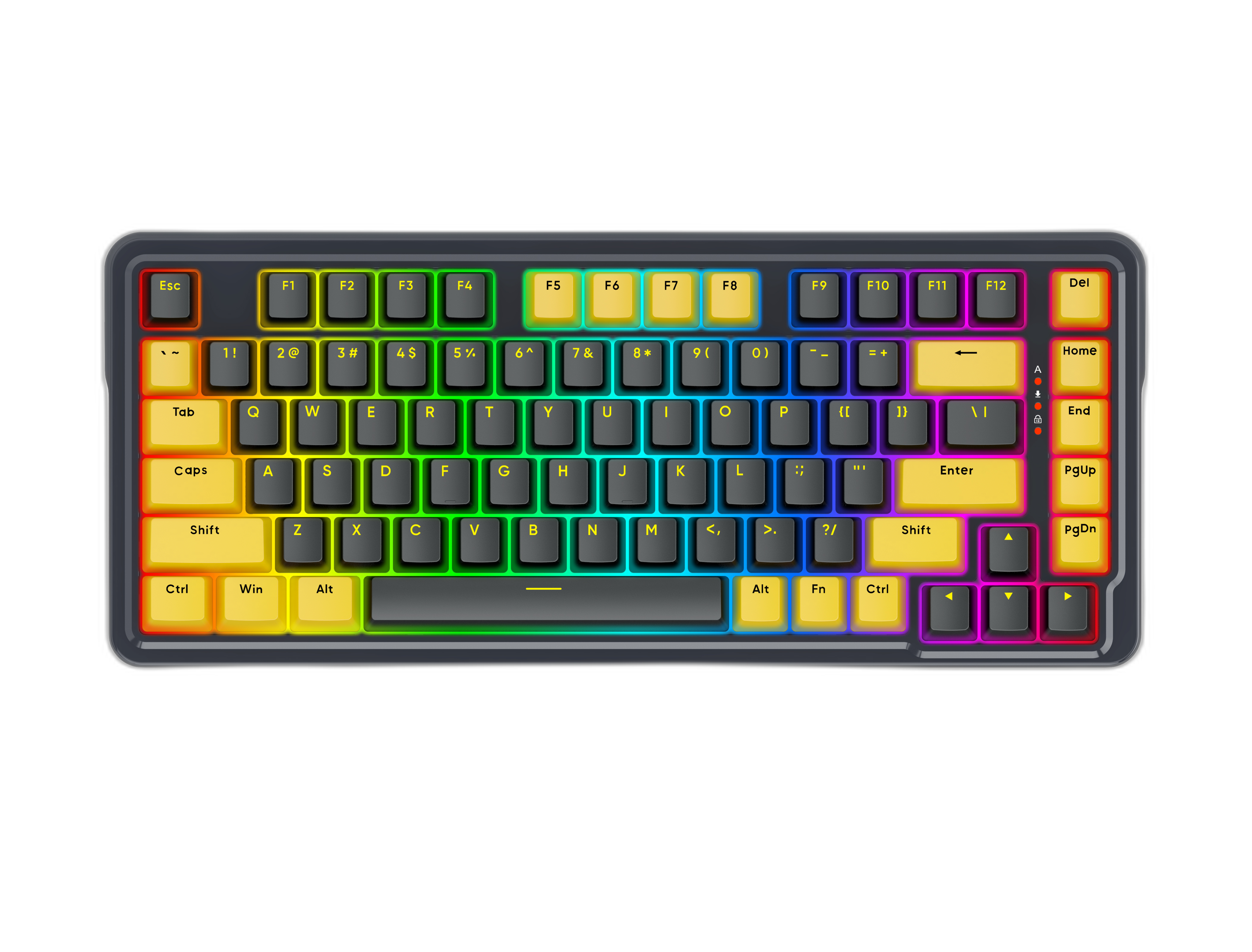 Papan Kekunci Permainan RGB Gasket Berwayar 78% Redragon K649, Reka Letak 82 Kekunci Papan Kekunci Mekanikal Padat Boleh Tukar Panas dengan Soket Boleh Tukar Panas, Buih Penyerap Bunyi, Suis Linear Kustom Senyap