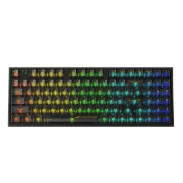 Papan Kekunci Permainan RGB Wayarles 3-Mod 90% Redragon K658 PRO SE, Papan Kekunci Mekanikal Tukar Pantas Sepenuhnya Lutsinar 94 Kekunci dengan Soket Dinaik Taraf, Buih Penyerap Bunyi, Numpad Penuh, Suis Kustom Lutsinar