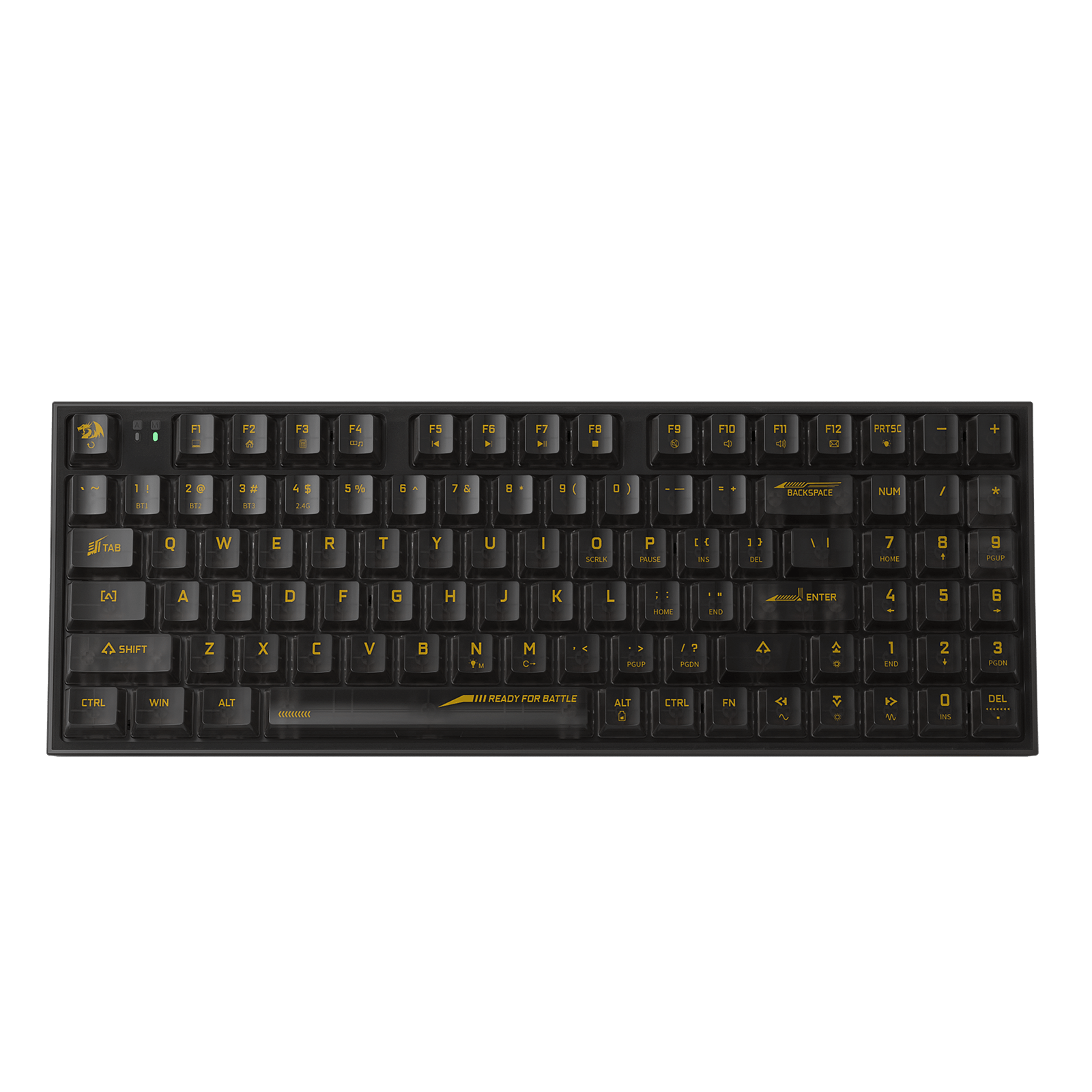 Papan Kekunci Permainan RGB Wayarles 3-Mod 90% Redragon K658 PRO SE, Papan Kekunci Mekanikal Tukar Pantas Sepenuhnya Lutsinar 94 Kekunci dengan Soket Dinaik Taraf, Buih Penyerap Bunyi, Numpad Penuh, Suis Kustom Lutsinar