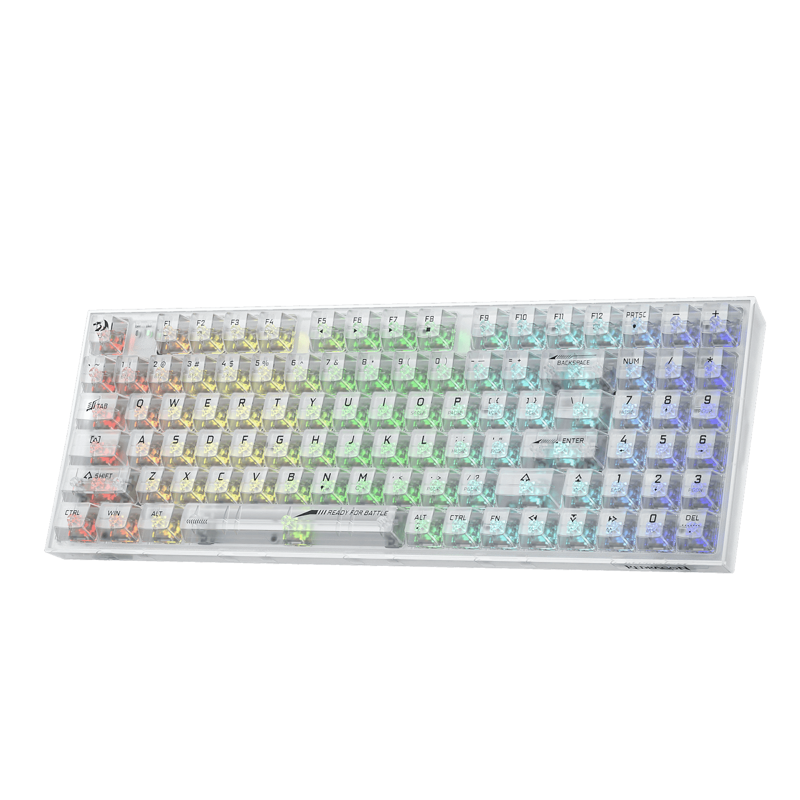 Papan Kekunci Permainan RGB Wayarles 3-Mod 90% Redragon K658 PRO SE, Papan Kekunci Mekanikal Tukar Pantas Sepenuhnya Lutsinar 94 Kekunci dengan Soket Dinaik Taraf, Buih Penyerap Bunyi, Numpad Penuh, Suis Kustom Lutsinar