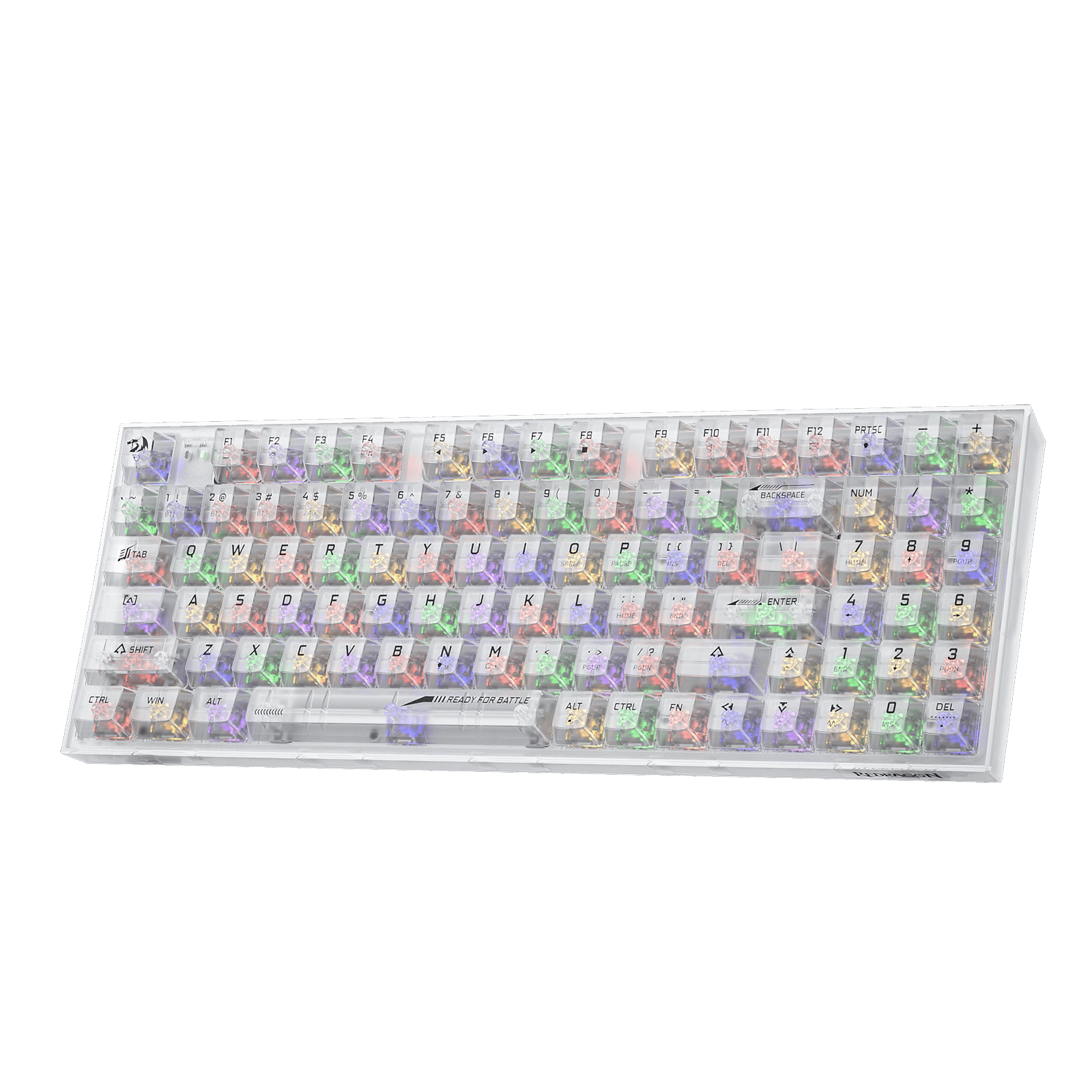 Papan Kekunci Permainan RGB Wayarles 3-Mod 90% Redragon K658 PRO SE, Papan Kekunci Mekanikal Tukar Pantas Sepenuhnya Lutsinar 94 Kekunci dengan Soket Dinaik Taraf, Buih Penyerap Bunyi, Numpad Penuh, Suis Kustom Lutsinar