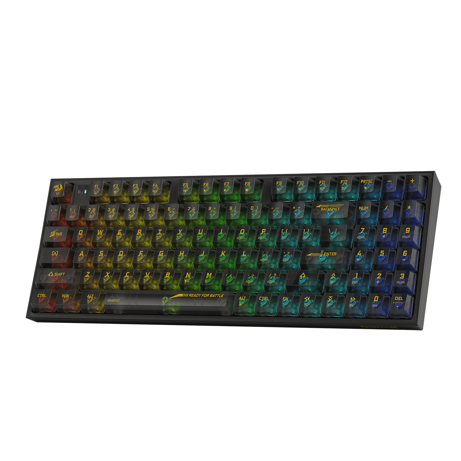 Papan Kekunci Permainan RGB Wayarles 3-Mod 90% Redragon K658 PRO SE, Papan Kekunci Mekanikal Tukar Pantas Sepenuhnya Lutsinar 94 Kekunci dengan Soket Dinaik Taraf, Buih Penyerap Bunyi, Numpad Penuh, Suis Kustom Lutsinar