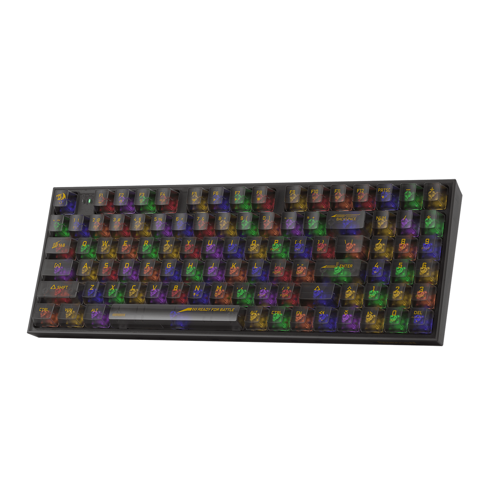 Papan Kekunci Permainan RGB Wayarles 3-Mod 90% Redragon K658 PRO SE, Papan Kekunci Mekanikal Tukar Pantas Sepenuhnya Lutsinar 94 Kekunci dengan Soket Dinaik Taraf, Buih Penyerap Bunyi, Numpad Penuh, Suis Kustom Lutsinar