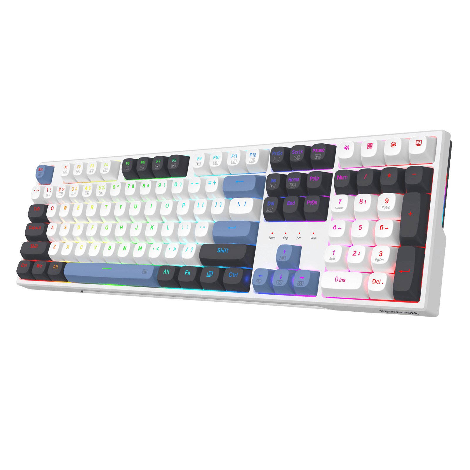 Redragon K668 Wired Gasket RGB Gaming Keyboard, 108 Keys Mechanical Keyboard w/Extra 4 Hotkeys, Upgraded Hot-swappable Socket, Sound Absorbing Foam, Mixed Color Keycaps, Custom Linear Switch