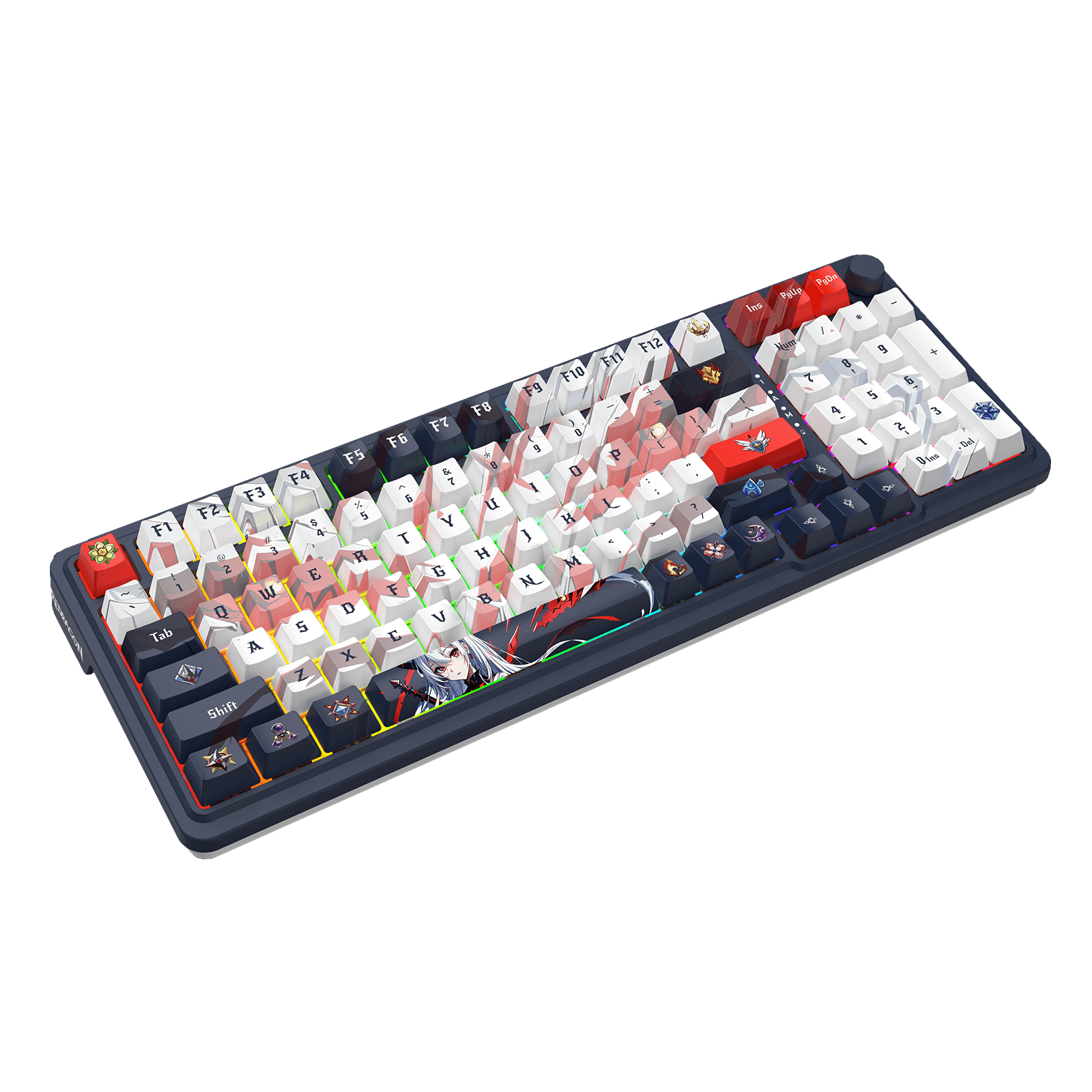 Redragon K686 PRO 98 Keys Wireless Gasket RGB Gaming Keyboard, 3-Modes Anime Mechanical Keyboard w/Hot-Swap Socket, Dedicated Knob Control & Sound Absorbing Pads, Custom Hi-Fi Linear Switch
