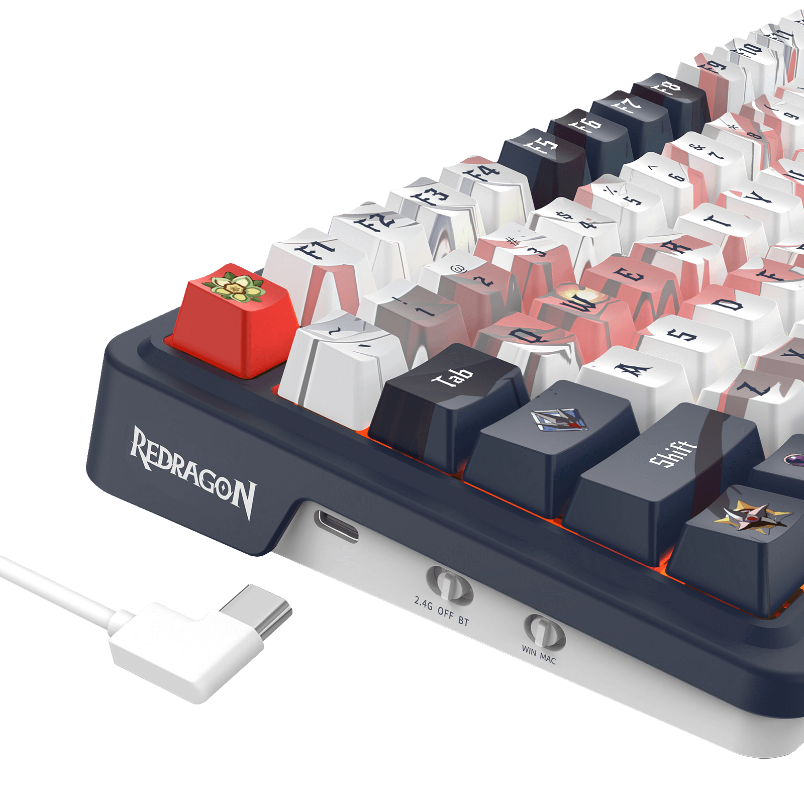 Redragon K686 PRO 98 Keys Wireless Gasket RGB Gaming Keyboard, 3-Modes Anime Mechanical Keyboard w/Hot-Swap Socket, Dedicated Knob Control & Sound Absorbing Pads, Custom Hi-Fi Linear Switch