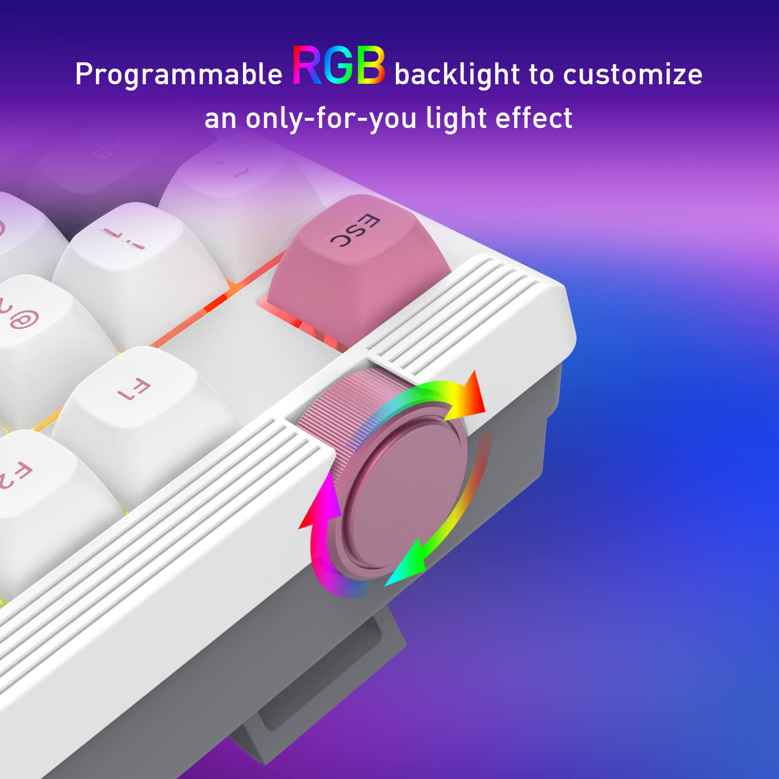 Redragon K729 80% Wired Gasket RGB Gaming Keyboard, 87 Keys TKL Mechanical Keyboard w/Dedicated Knob Control, Hot-Swap Socket, Mixed Color Keycaps & 5-Layer Noise Dampening, Custom Linear Switch