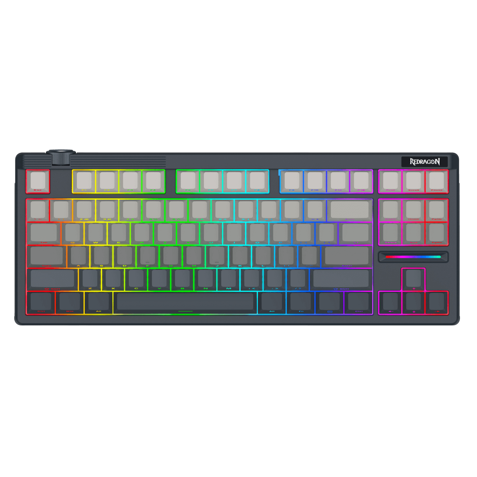 Redragon K729 PRO 80% Wireless Gasket RGB Gaming Keyboard, 3-Mode TKL Mechanical Keyboard w/Knob Control, Mix-Color PBT Keycaps, Hot-Swap South-Facing Socket & 5-Layer Dampener, Custom Silent Switch
