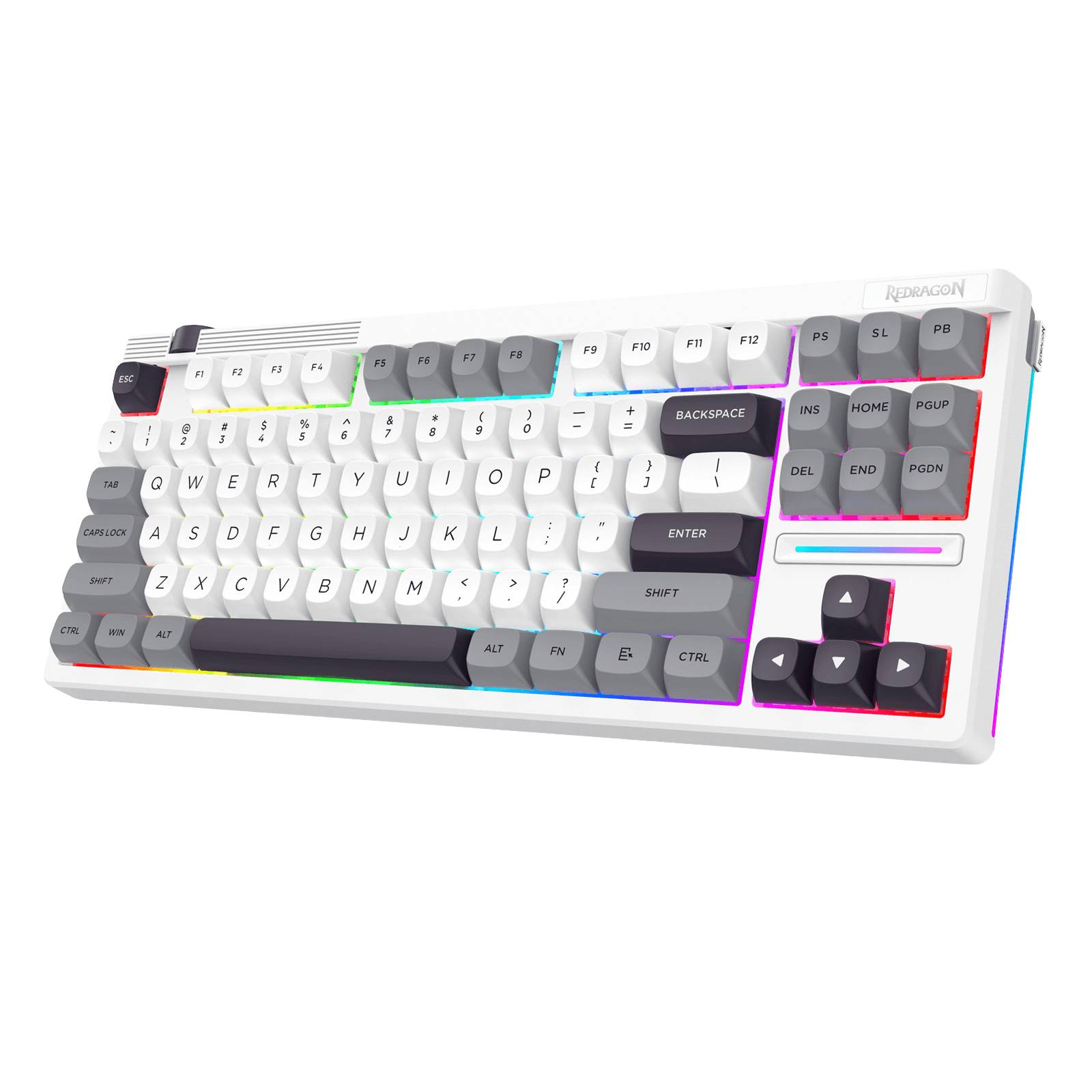 Redragon K729 PRO 80% Wireless Gasket RGB Gaming Keyboard, 3-Mode TKL Mechanical Keyboard w/Knob Control, Mix-Color PBT Keycaps, Hot-Swap South-Facing Socket & 5-Layer Dampener, Custom Silent Switch