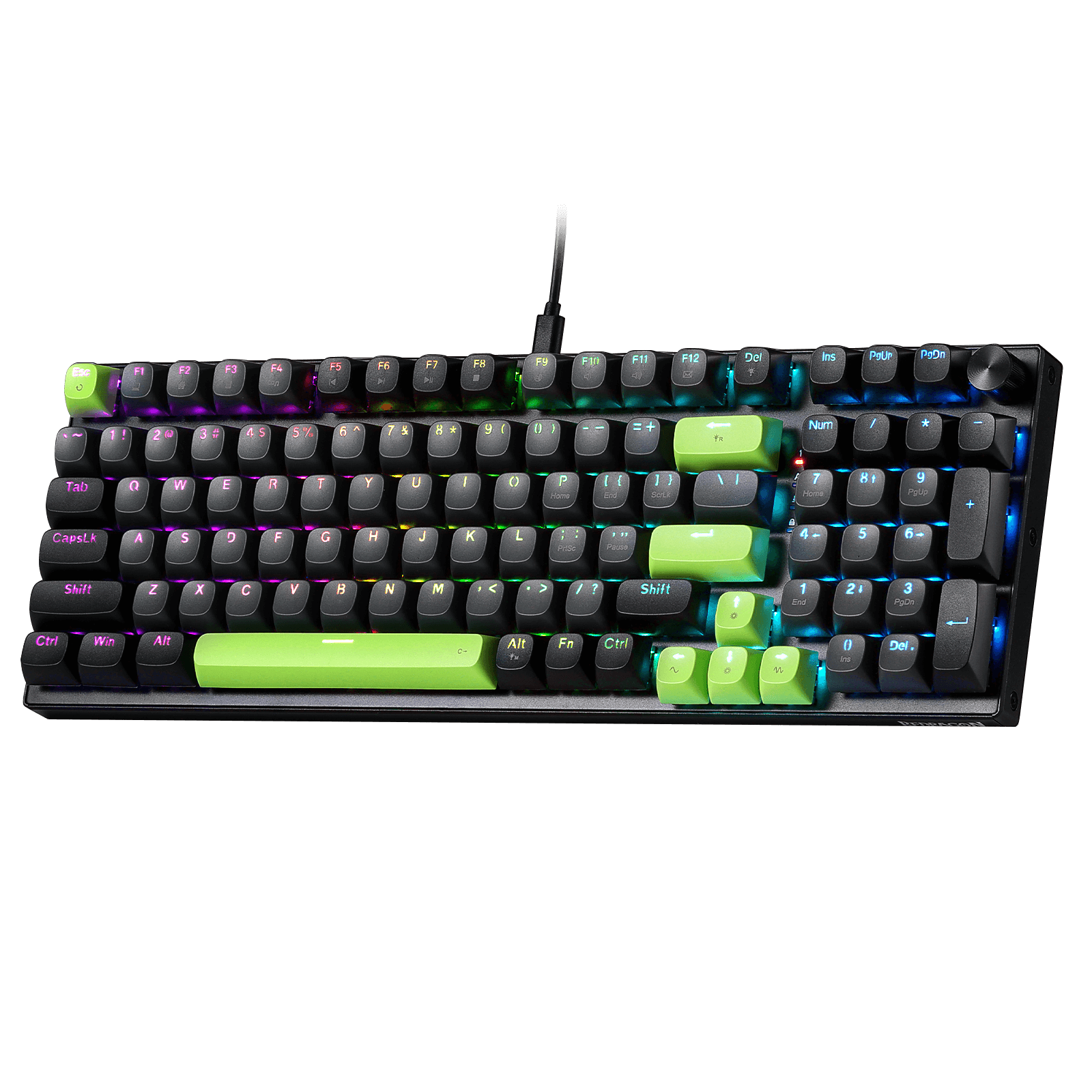 Redragon K740 PRO 98 Keys Wireless RGB Gaming Keyboard, 3-Mode PBT Mechanical Keyboard w/Solid Aluminum Base, Dedicated Knob Control & Hot-Swap Socket, Custom Linear Switch