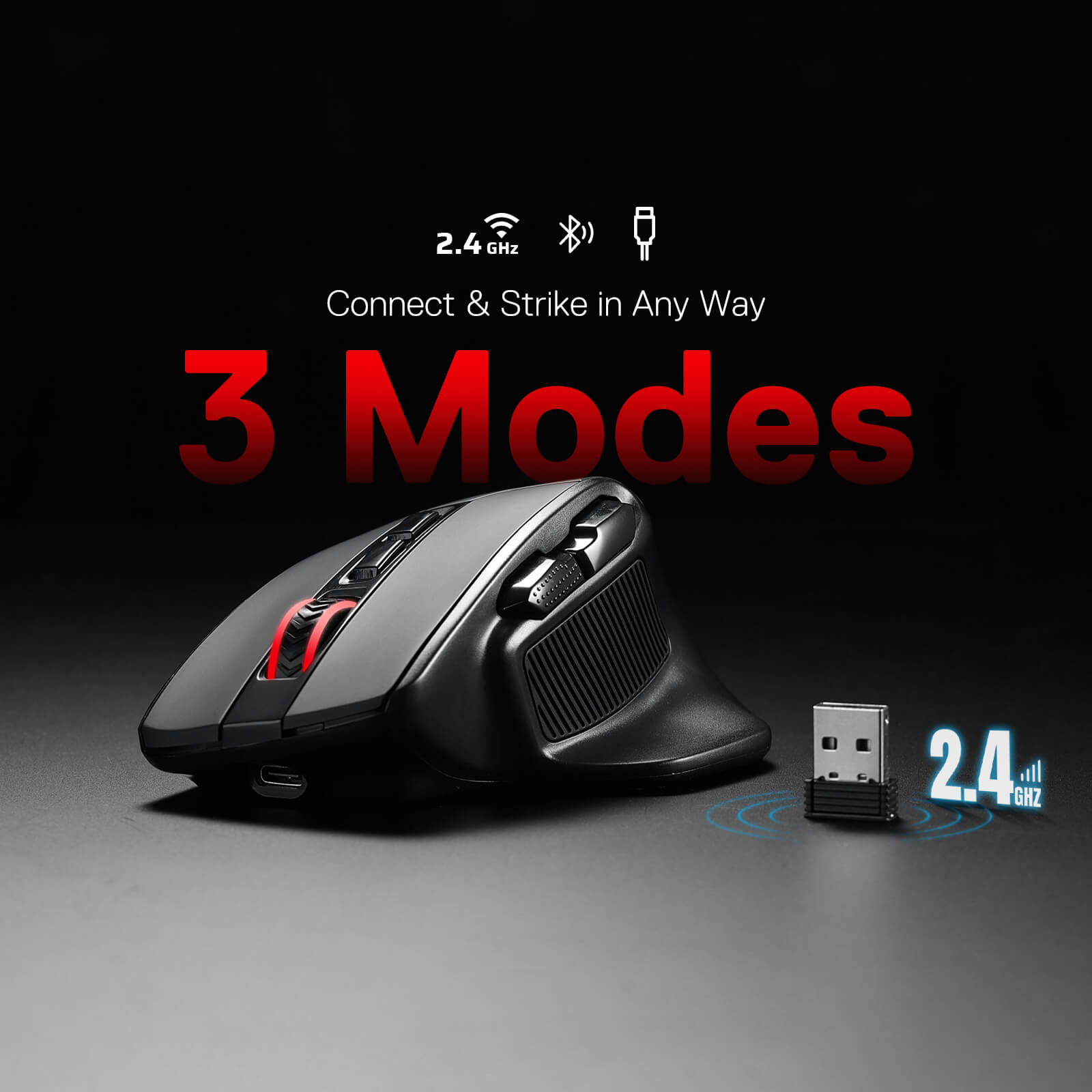 Tetikus Permainan Wayarles Redragon M806, 7 Butang Boleh Diprogramkan Tetikus Pemain RGB Berwayar dengan Sambungan 3 Mod, BT & Wayarles 2.4G, Binaan Genggaman Semula Jadi Ergonomik, Perisian Menyokong Ikatan Kunci & Lampu Latar DIY