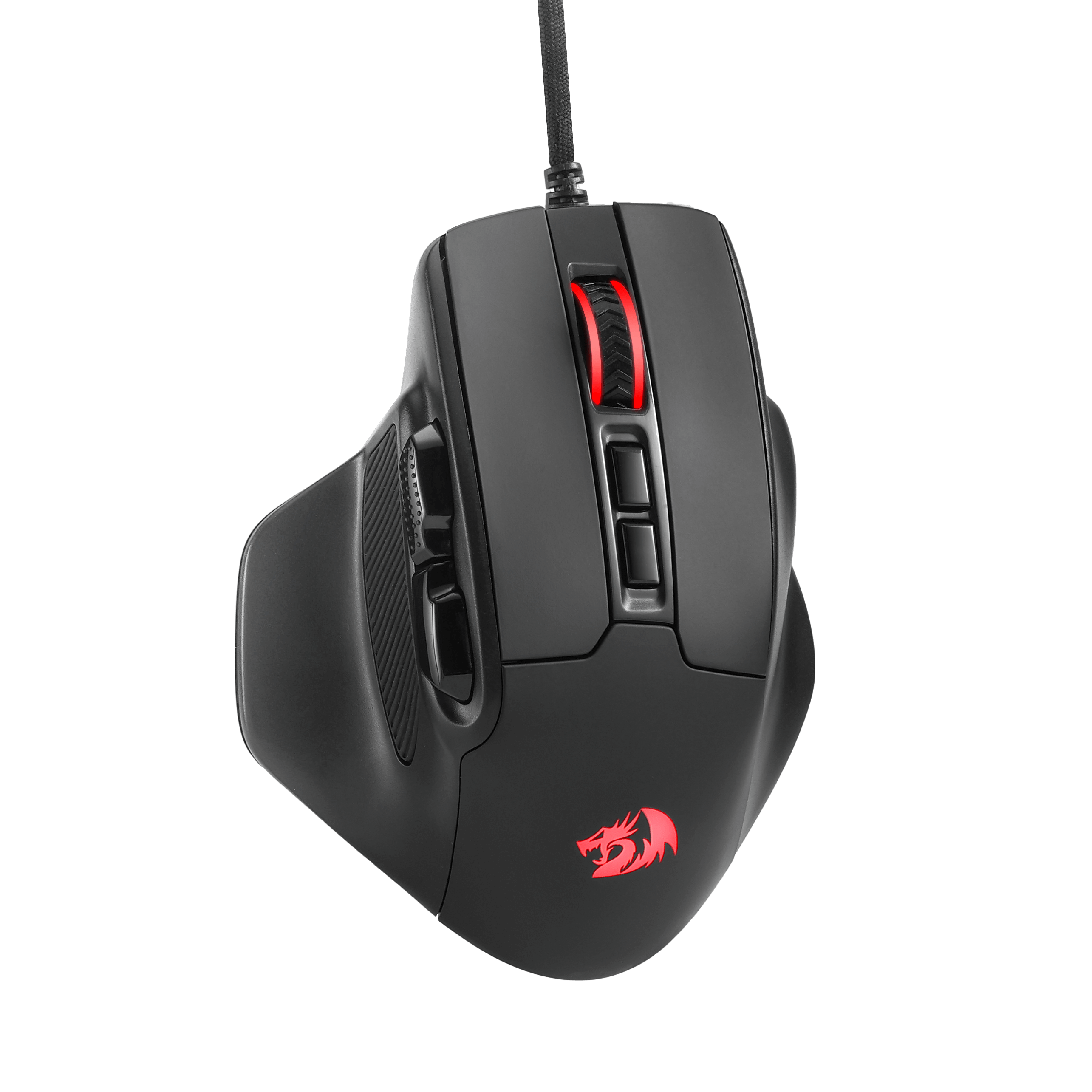 Redragon M806 Bullseye Gaming Mouse, 7 Butang Boleh Atur Cara Tetikus Gamer RGB Berwayar dengan Binaan Genggaman Semula Jadi Ergonomik, Perisian Menyokong Ikatan Kunci DIY & Berlampu Belakang