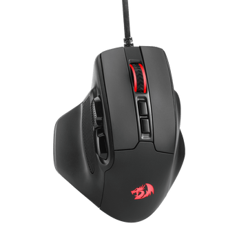 Redragon M806 Bullseye Gaming Mouse, 7 Butang Boleh Atur Cara Tetikus Gamer RGB Berwayar dengan Binaan Genggaman Semula Jadi Ergonomik, Perisian Menyokong Ikatan Kunci DIY & Berlampu Belakang