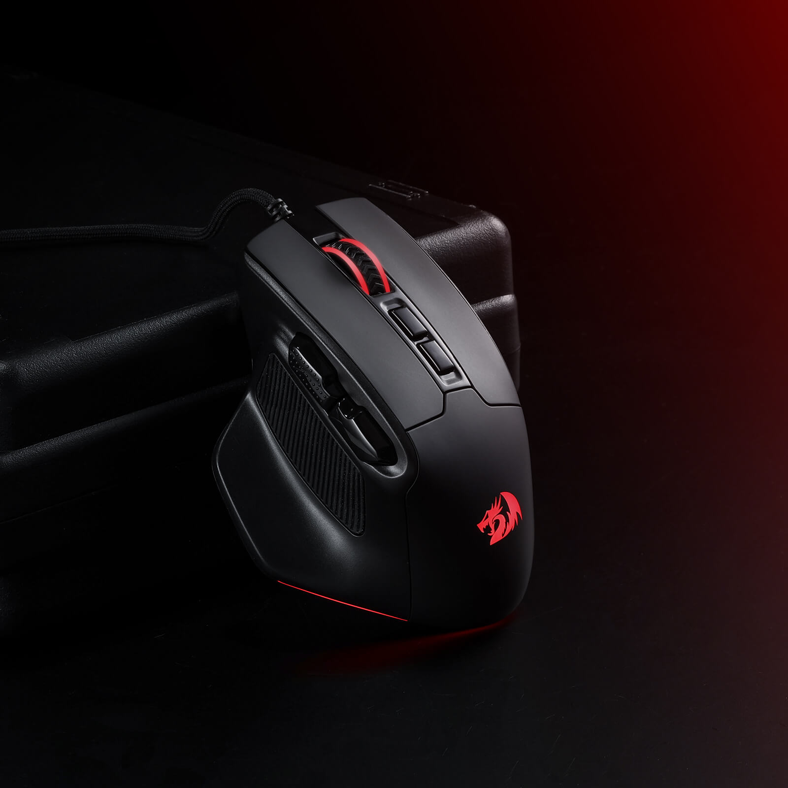 Redragon M806 Bullseye Gaming Mouse, 7 Butang Boleh Atur Cara Tetikus Gamer RGB Berwayar dengan Binaan Genggaman Semula Jadi Ergonomik, Perisian Menyokong Ikatan Kunci DIY & Berlampu Belakang