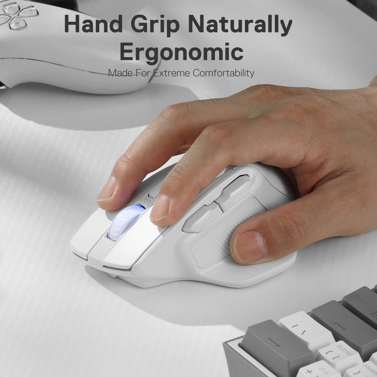 Tetikus Permainan Wayarles Redragon M806, 7 Butang Boleh Diprogramkan Tetikus Pemain RGB Berwayar dengan Sambungan 3 Mod, BT & Wayarles 2.4G, Binaan Genggaman Semula Jadi Ergonomik, Perisian Menyokong Ikatan Kunci & Lampu Latar DIY