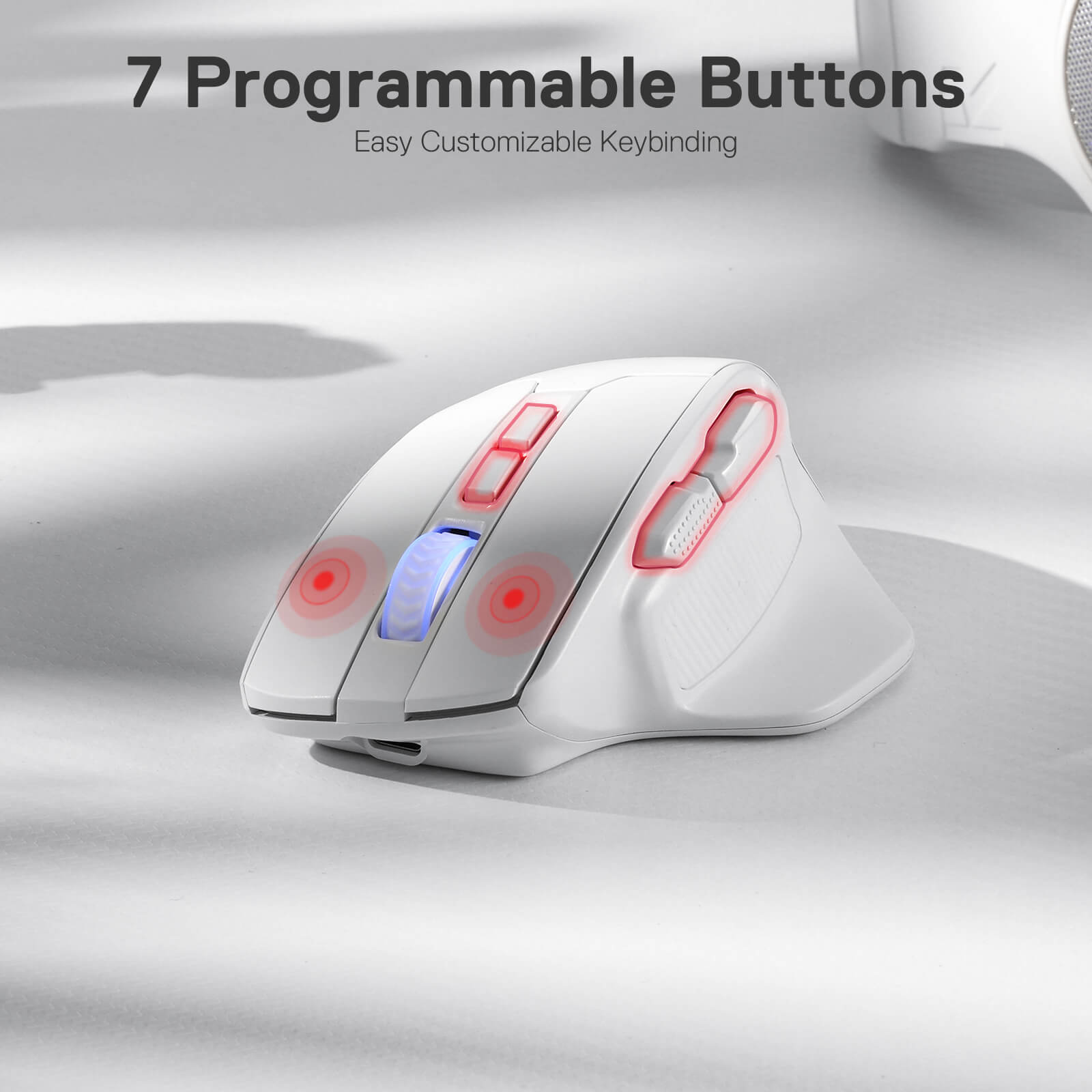 Tetikus Permainan Wayarles Redragon M806, 7 Butang Boleh Diprogramkan Tetikus Pemain RGB Berwayar dengan Sambungan 3 Mod, BT & Wayarles 2.4G, Binaan Genggaman Semula Jadi Ergonomik, Perisian Menyokong Ikatan Kunci & Lampu Latar DIY
