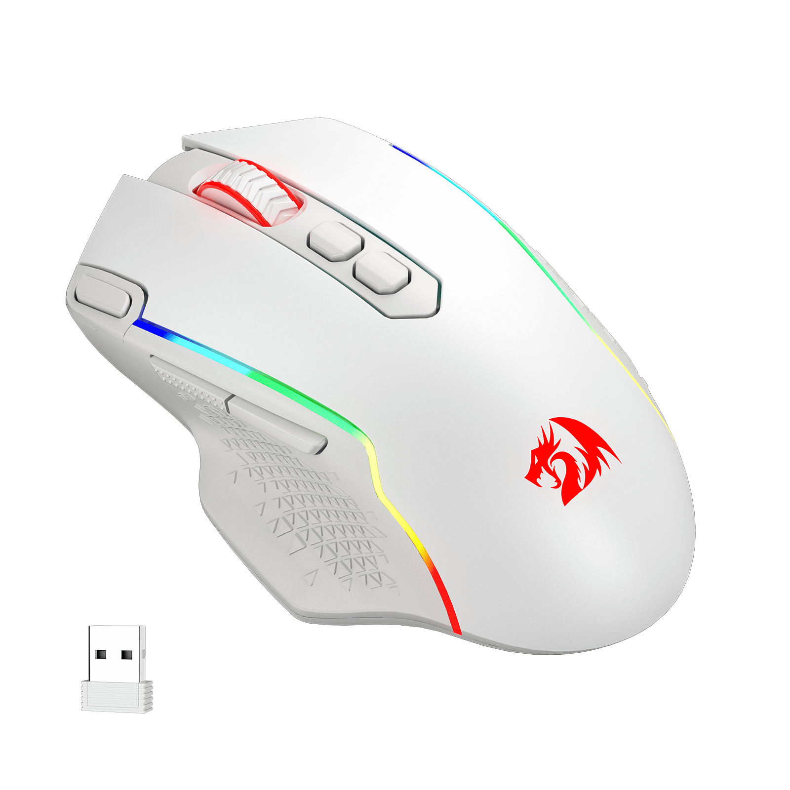 Tetikus Permainan Wayarles Redragon M810 Pro, Tetikus Gamer Berwayar/Wayarles 10000 DPI dengan Kekunci Tembakan Pantas, 8 Butang Makro, Kapasiti Kuasa Tahan Lama 45 Jam dan Lampu Latar RGB untuk PC/Mac/Laptop