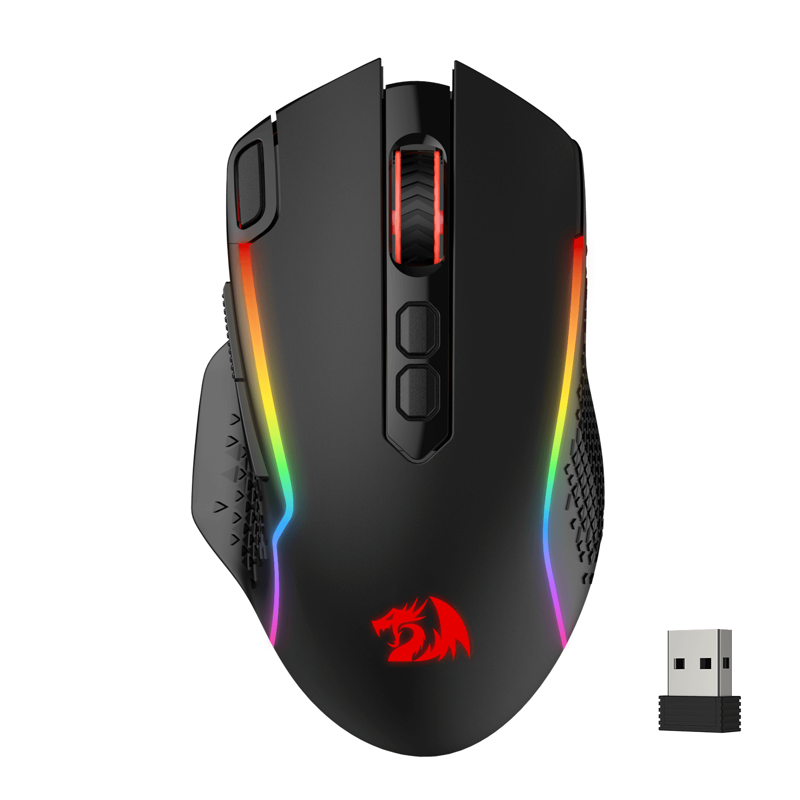 Tetikus Permainan Wayarles Redragon M810 Pro, Tetikus Gamer Berwayar/Wayarles 10000 DPI dengan Kekunci Tembakan Pantas, 8 Butang Makro, Kapasiti Kuasa Tahan Lama 45 Jam dan Lampu Latar RGB untuk PC/Mac/Laptop