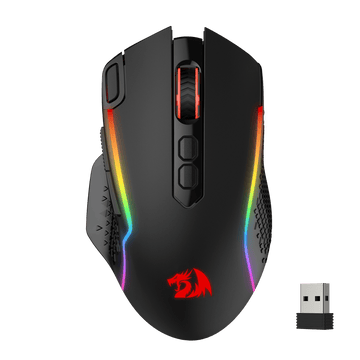 Tetikus Permainan Wayarles Redragon M810 Pro, Tetikus Gamer Berwayar/Wayarles 10000 DPI dengan Kekunci Tembakan Pantas, 8 Butang Makro, Kapasiti Kuasa Tahan Lama 45 Jam dan Lampu Latar RGB untuk PC/Mac/Laptop
