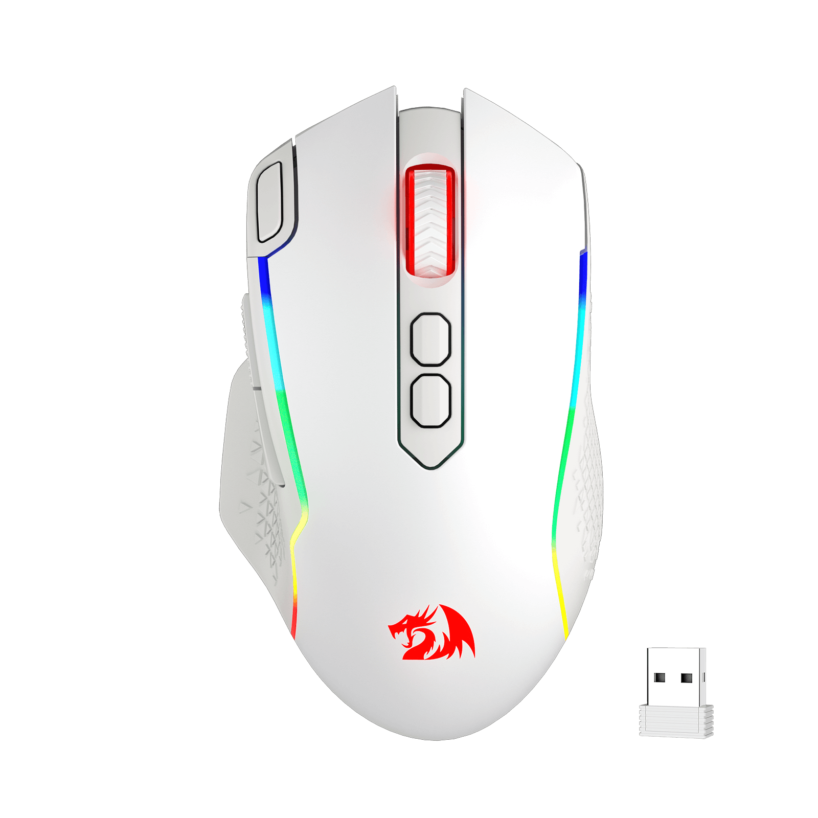 Tetikus Permainan Wayarles Redragon M810 Pro, Tetikus Gamer Berwayar/Wayarles 10000 DPI dengan Kekunci Tembakan Pantas, 8 Butang Makro, Kapasiti Kuasa Tahan Lama 45 Jam dan Lampu Latar RGB untuk PC/Mac/Laptop