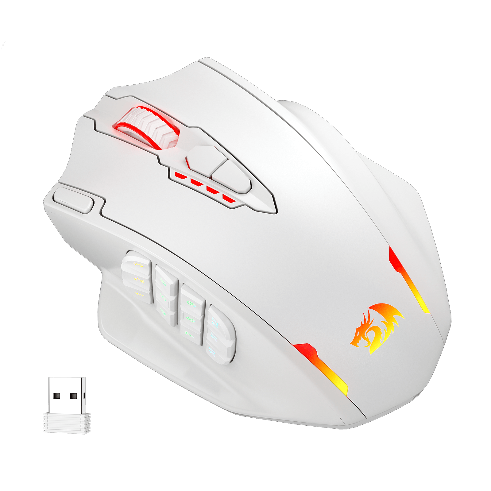 Redragon M913 Impact Elite Tetikus Gaming Tanpa Wayar, Tetikus Gamer RGB Berwayar/Tanpa Wayar 16000 DPI dengan 16 Butang Boleh Atur Cara