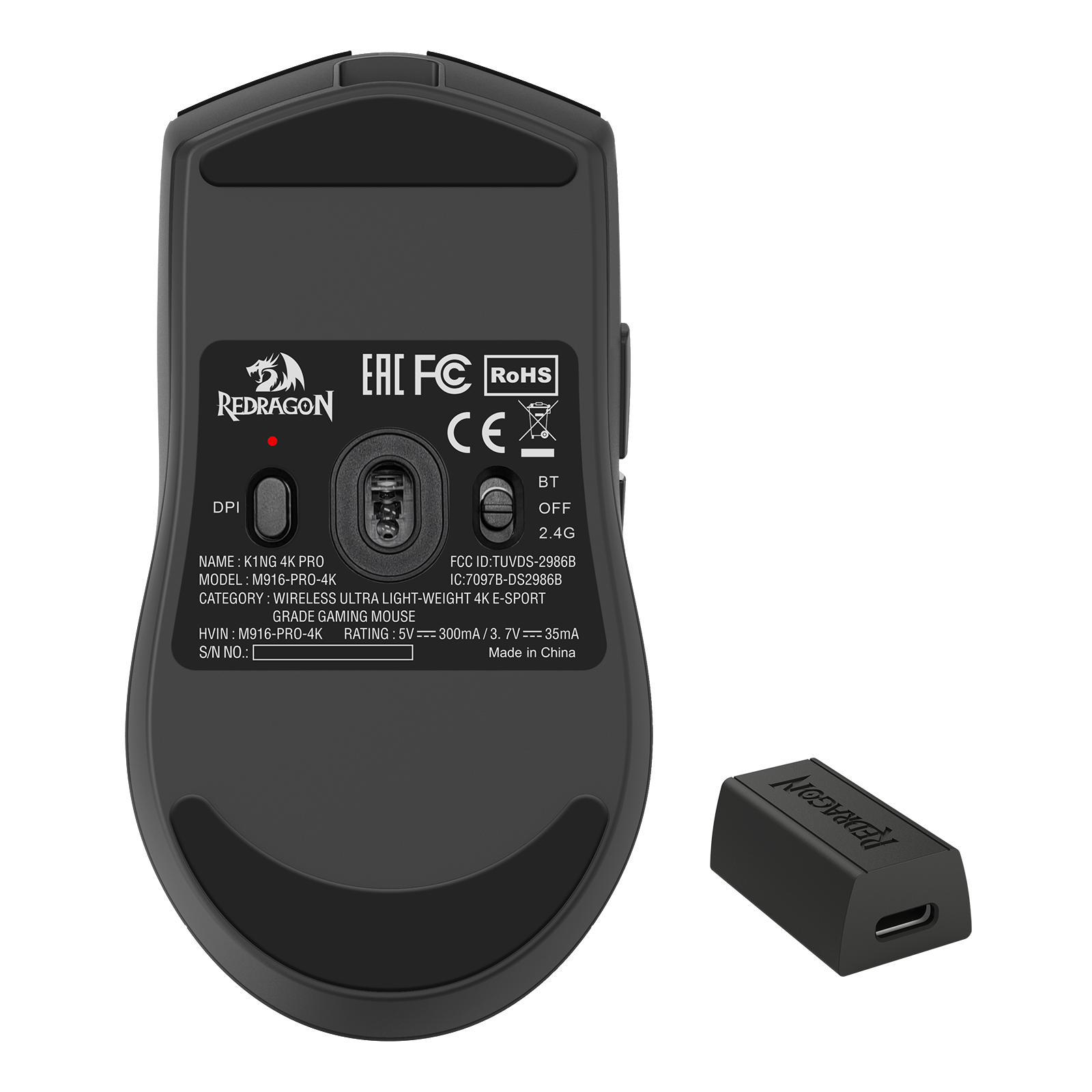 Redragon M916 PRO 4K 3-Mode Wireless Gaming Mouse