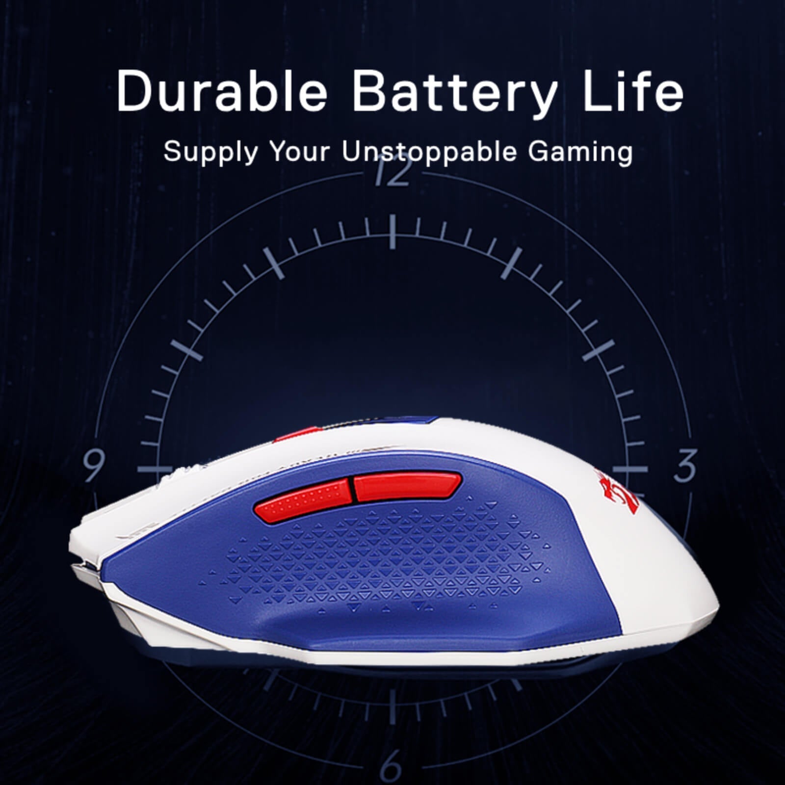 Redragon M994 Tetikus Permainan Bluetooth Wayarles, Tetikus Gamer Berwayar/Wayarles 26000 DPI dengan Sambungan 3-Mod, BT & Wayarles 2.4G, 6 Butang Makro, Kapasiti Kuasa Tahan Lama untuk PC/Mac/Komputer Riba